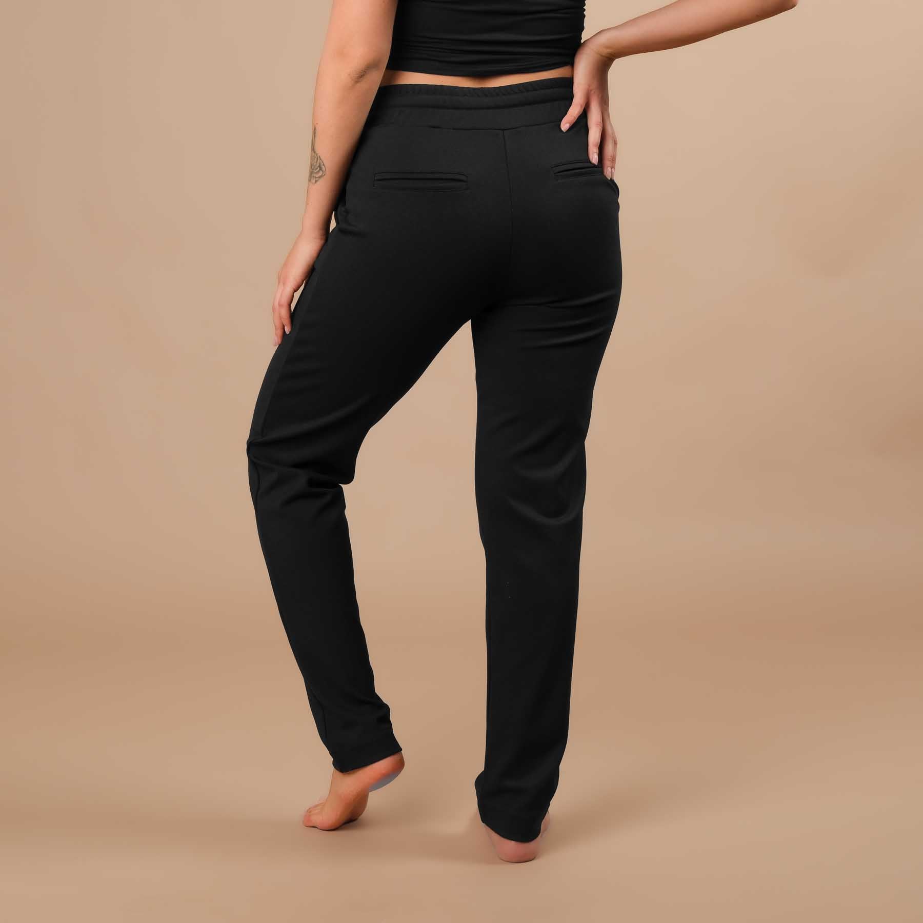 Business Jogger Hose Damen – elastische Businesshose mit Biese schwarz