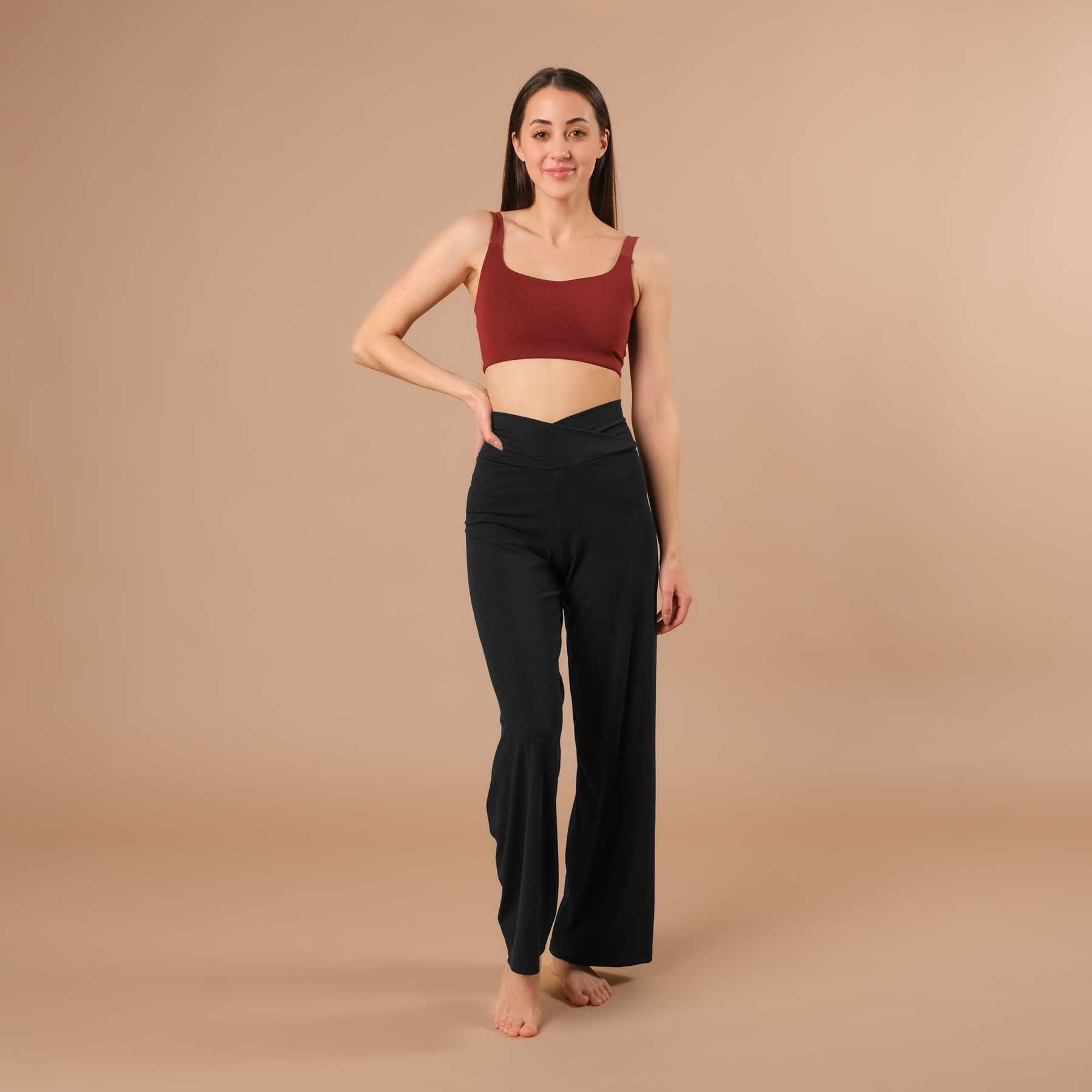 Yoga Bra Stripes Comfy bordeaux