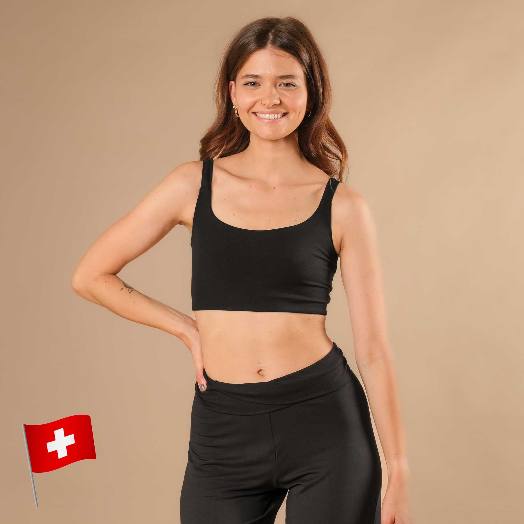 Yoga Bra Stripes Comfy schwarz