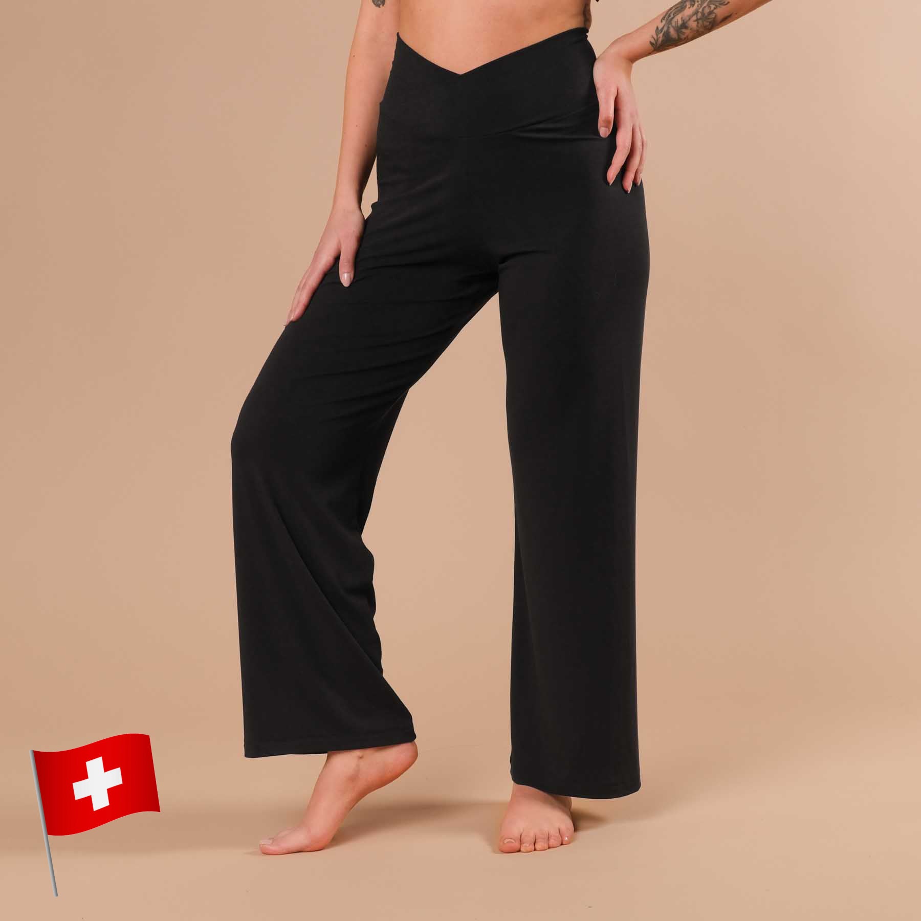 Yoga Culotte Comfy lang schwarz