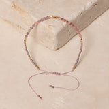 Miyuki Edelstein Armband mit Amethyst und Turmalin violett