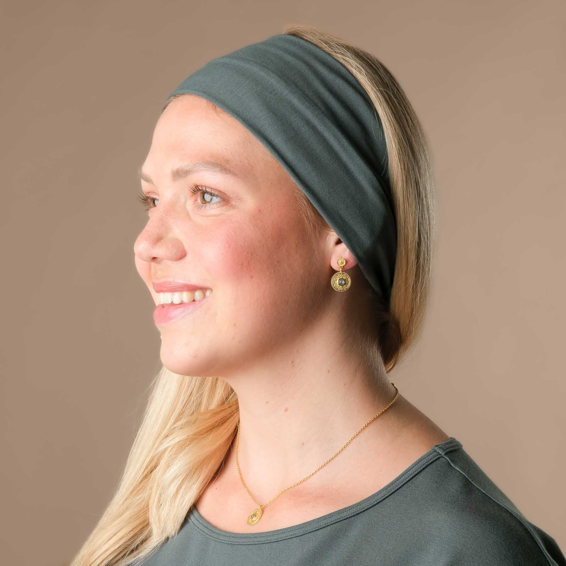 Bandeau de yoga Twist, fabriqué en Suisse, vert émeraude