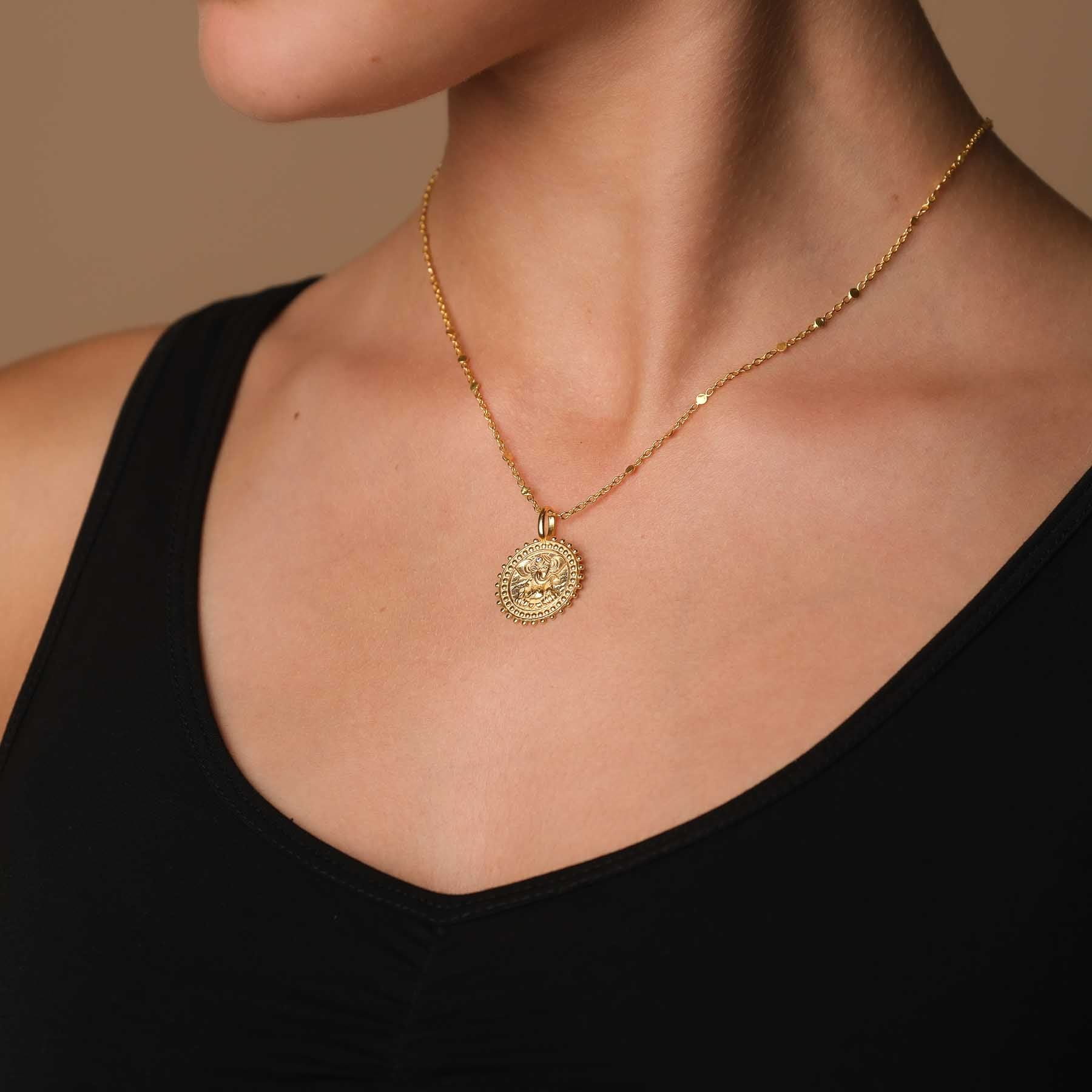 Halskette Ganesh mit Zirkon gold