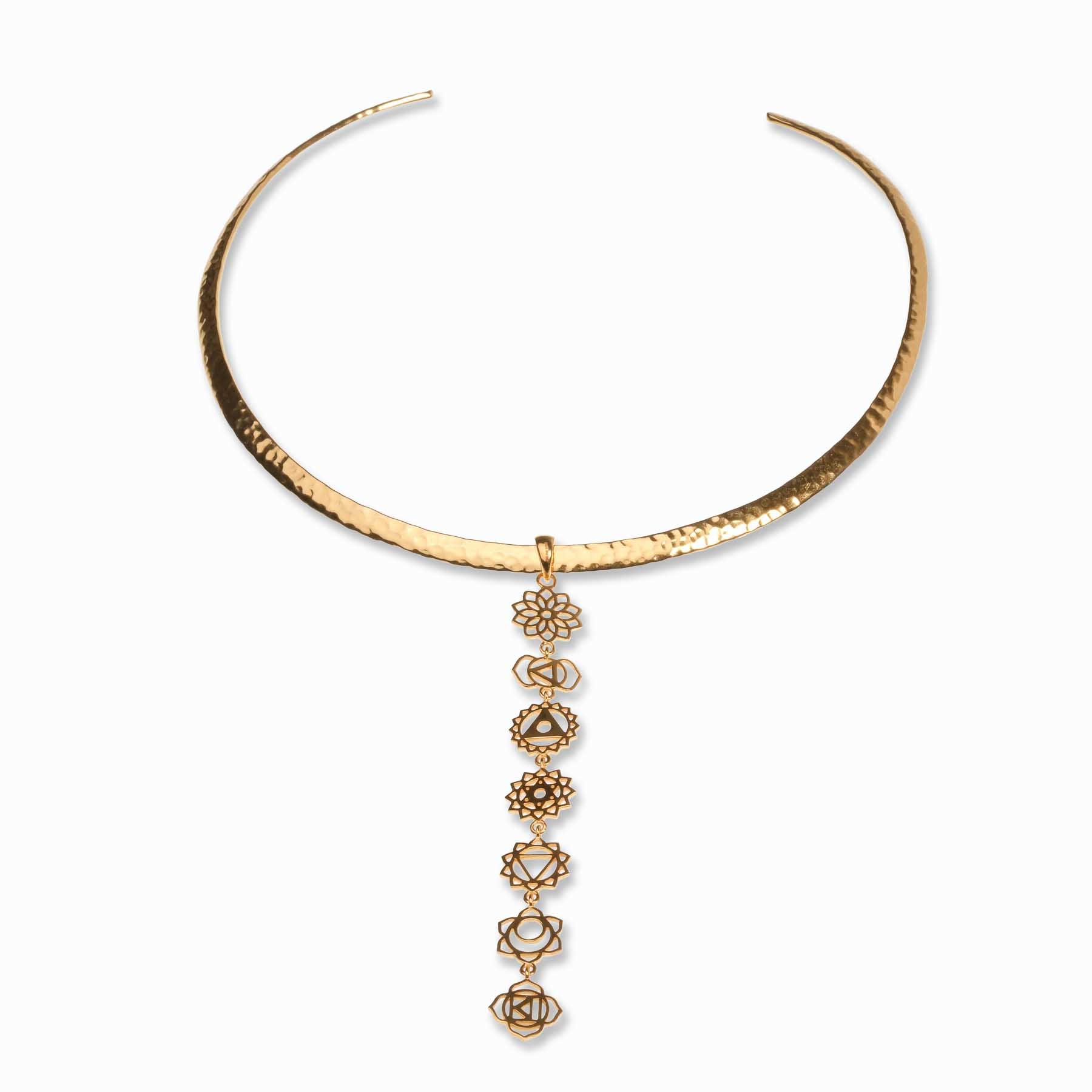 Pendentif 7 chakras sanskrit or