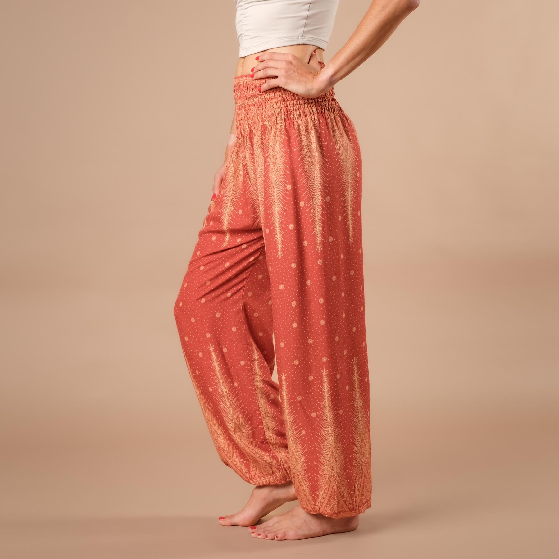 Haremshose, Pluderhose für Yoga und Freizeit Bohemian orange