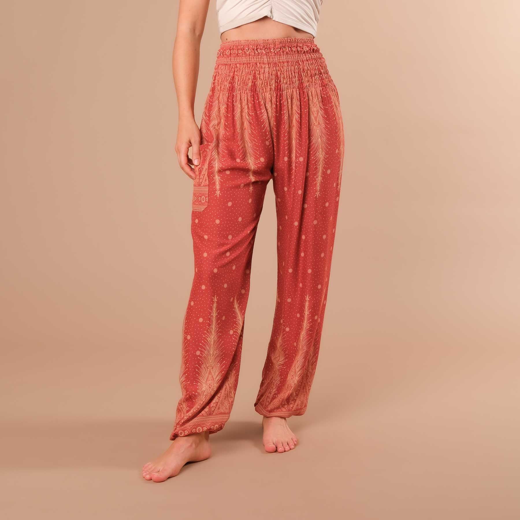 Haremshose, Pluderhose für Yoga und Freizeit Bohemian orange