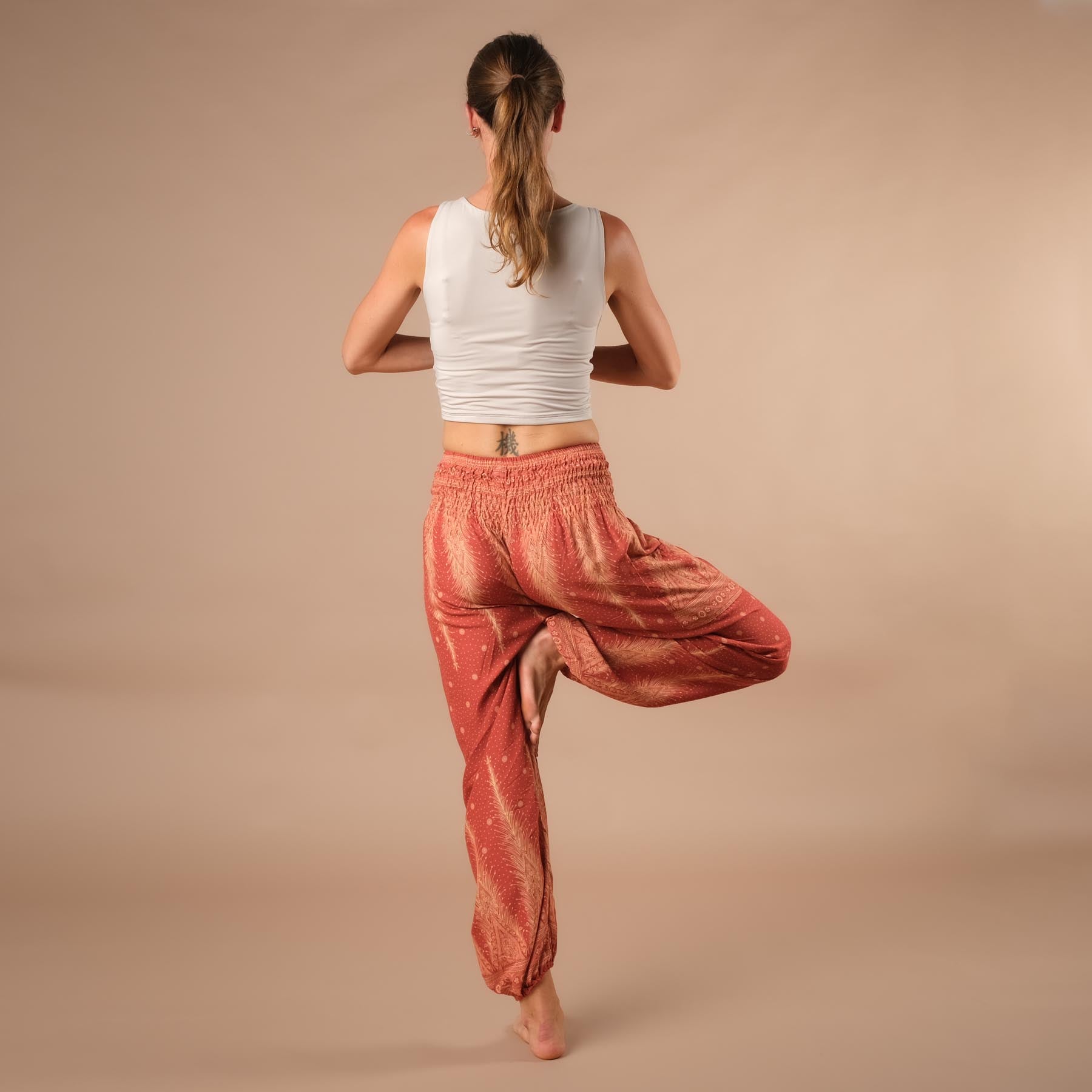 Haremshose, Pluderhose für Yoga und Freizeit Bohemian orange