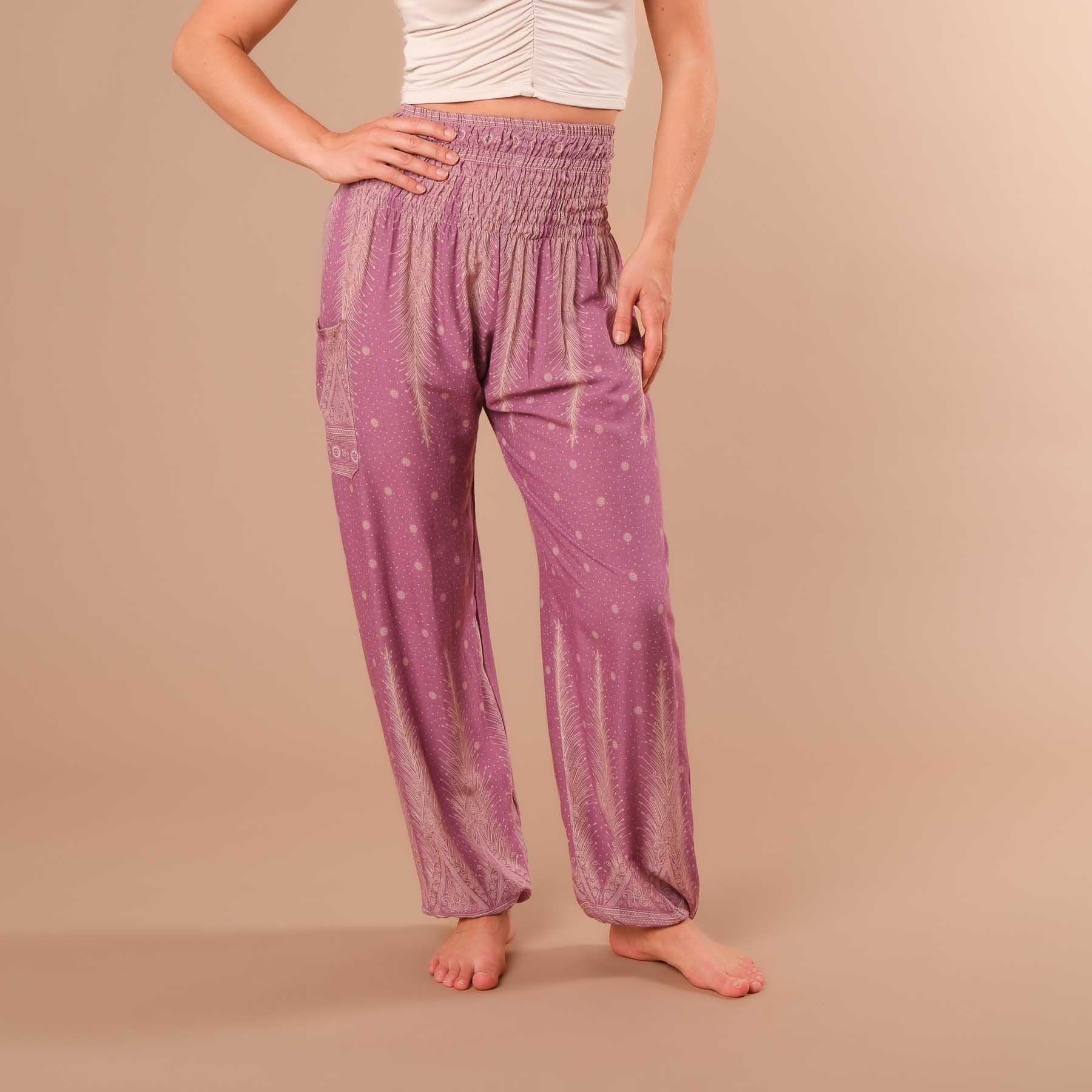 Haremshose, Pluderhose für Yoga und Freizeit Bohemian lila