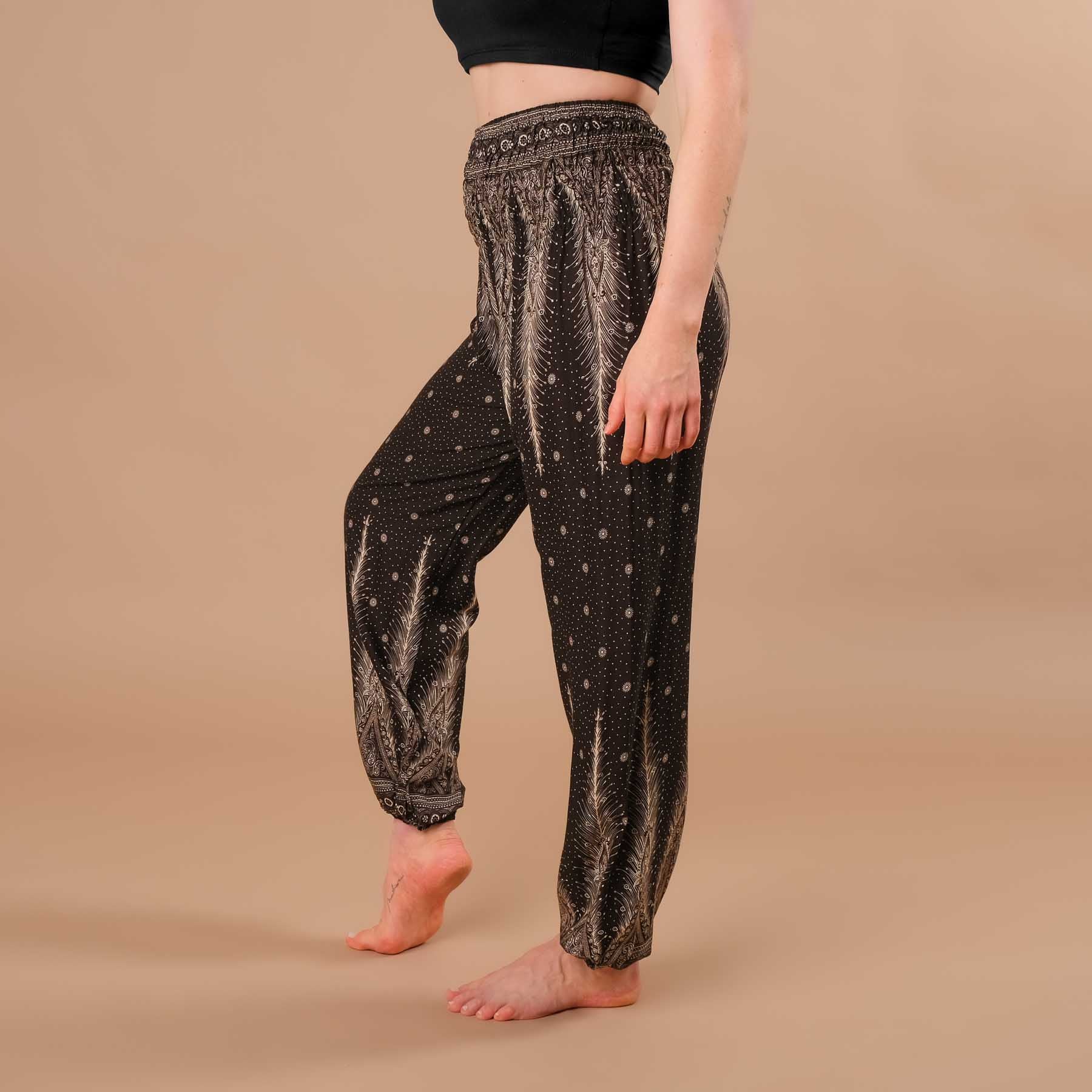 Haremshose, Pluderhose für Yoga und Freizeit Bohemian schwarz