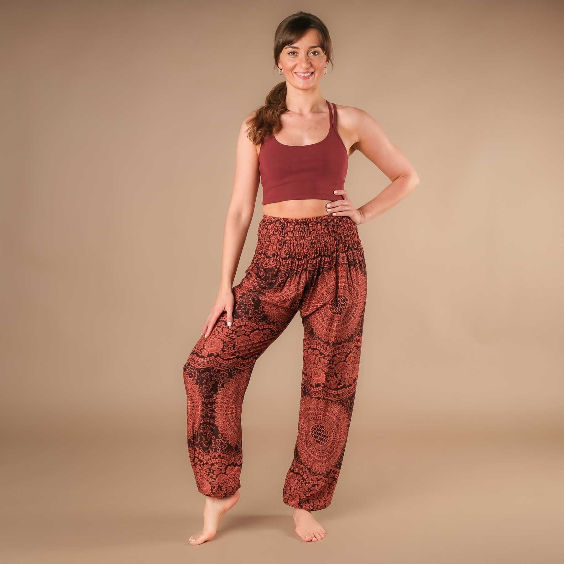 Yoga Haremshose Boho Pants Indian Summer rostbraun