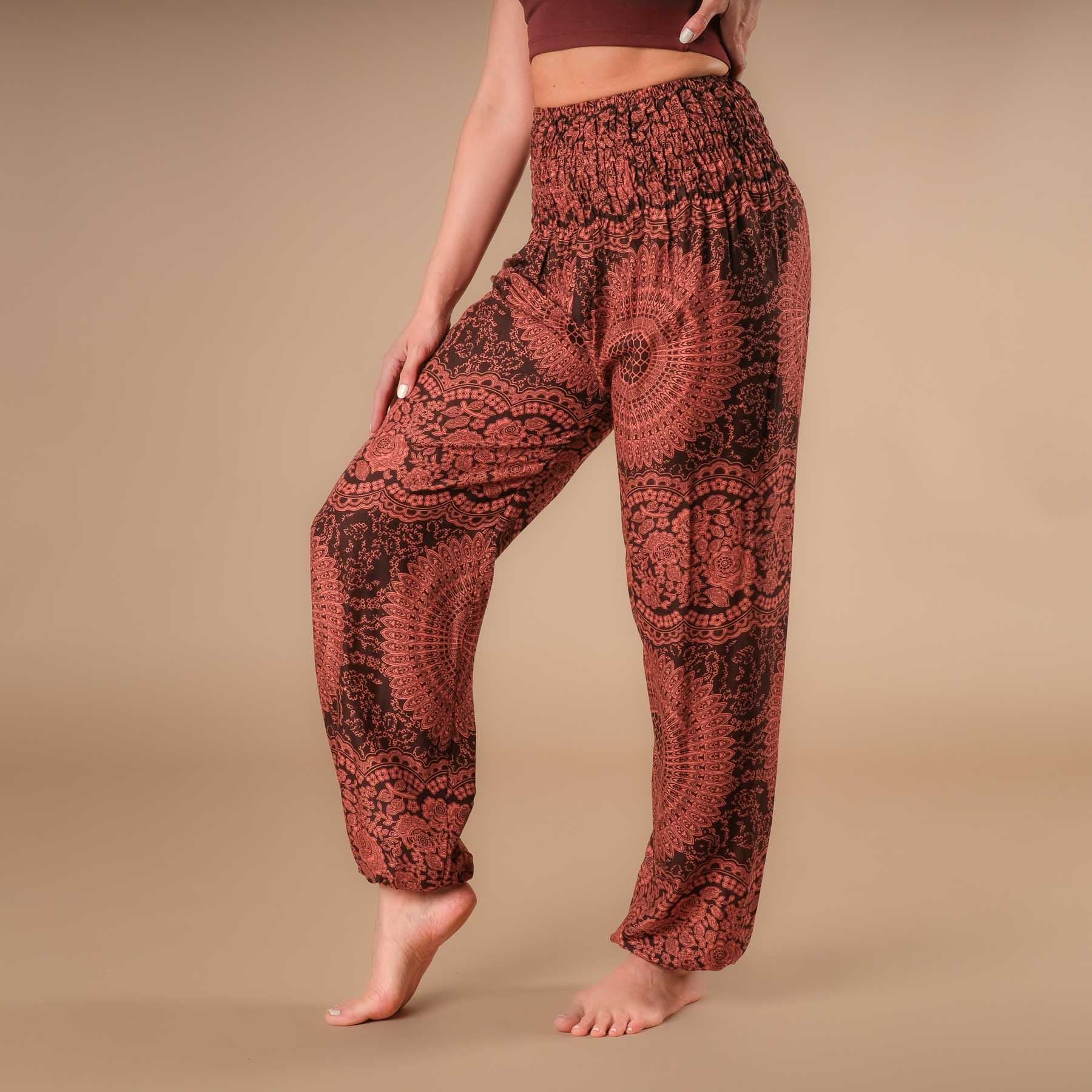 Yoga Haremshose Boho Pants Indian Summer rostbraun