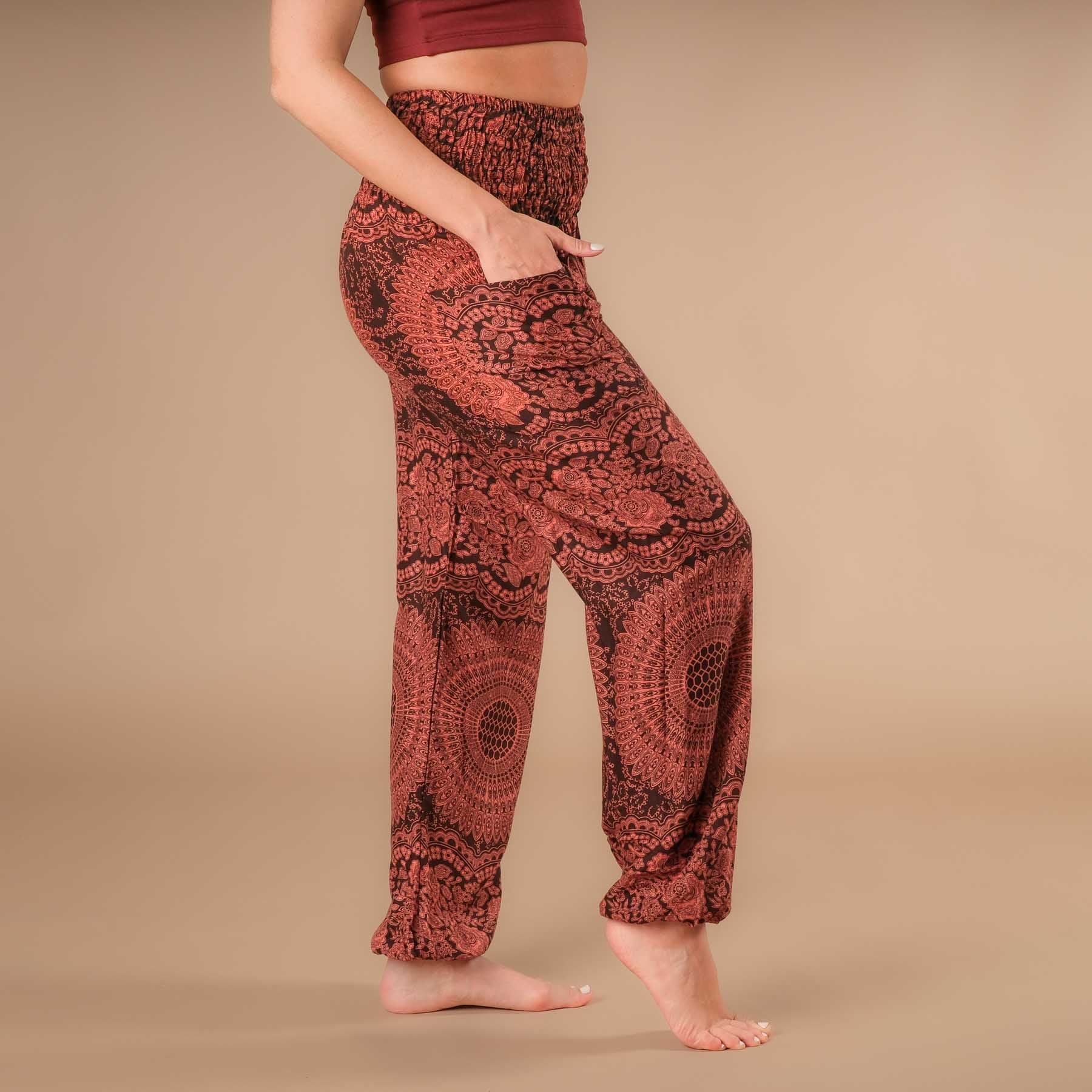 Yoga Haremshose Boho Pants Indian Summer rostbraun