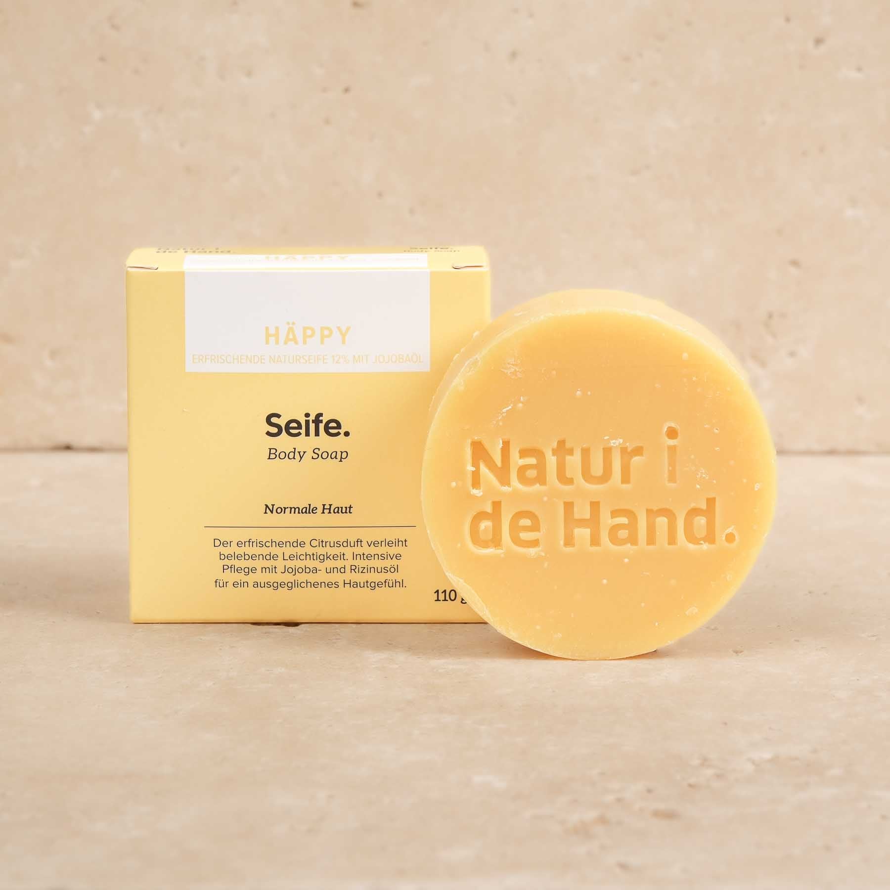 Körperseife - Body Bar - Häppy, von Hand in der Schweiz hergestellt