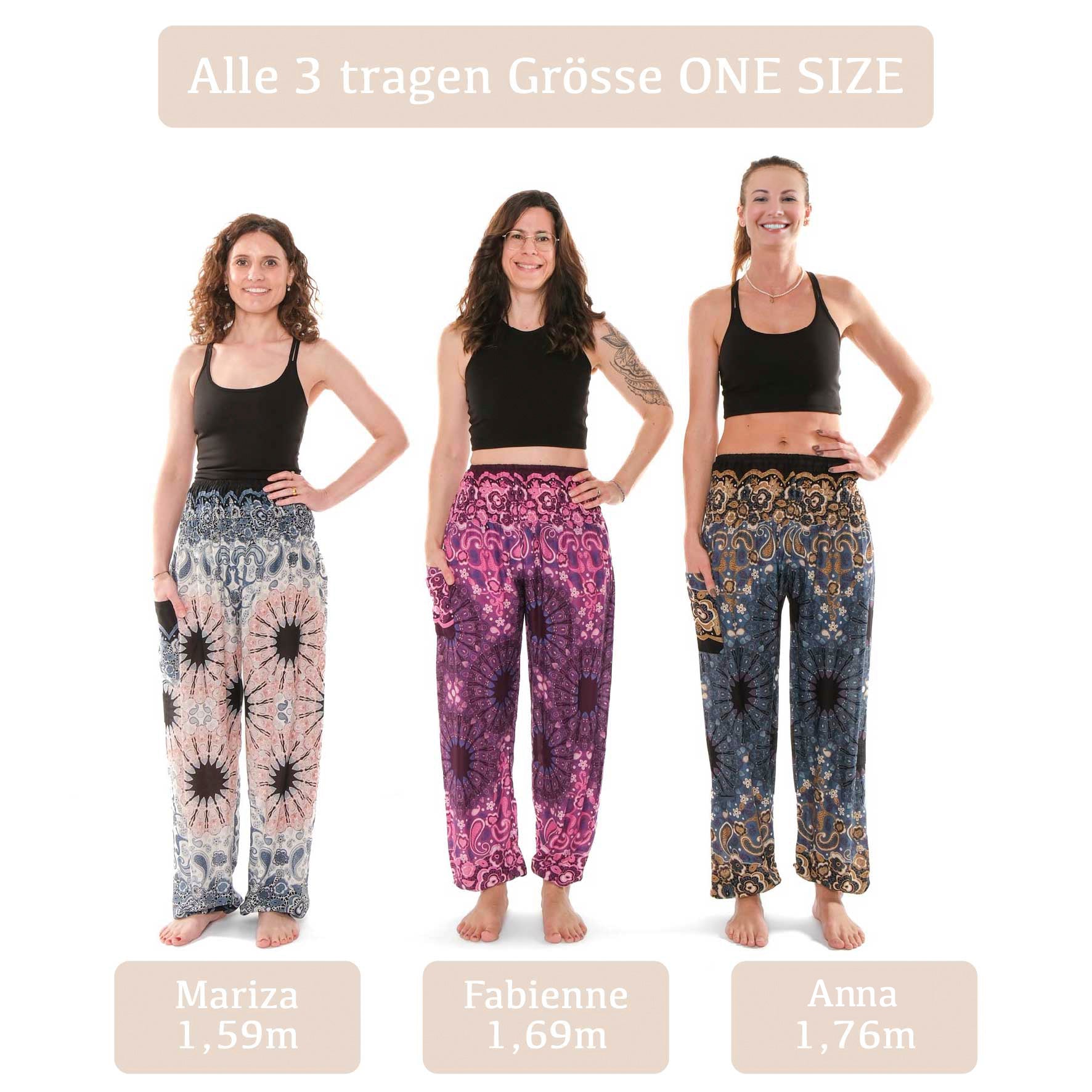 Zooboo Haremshose Damen/Herren – 100% Baumwolle, Elastischer Bund, Lockere Passform, Boho-Style