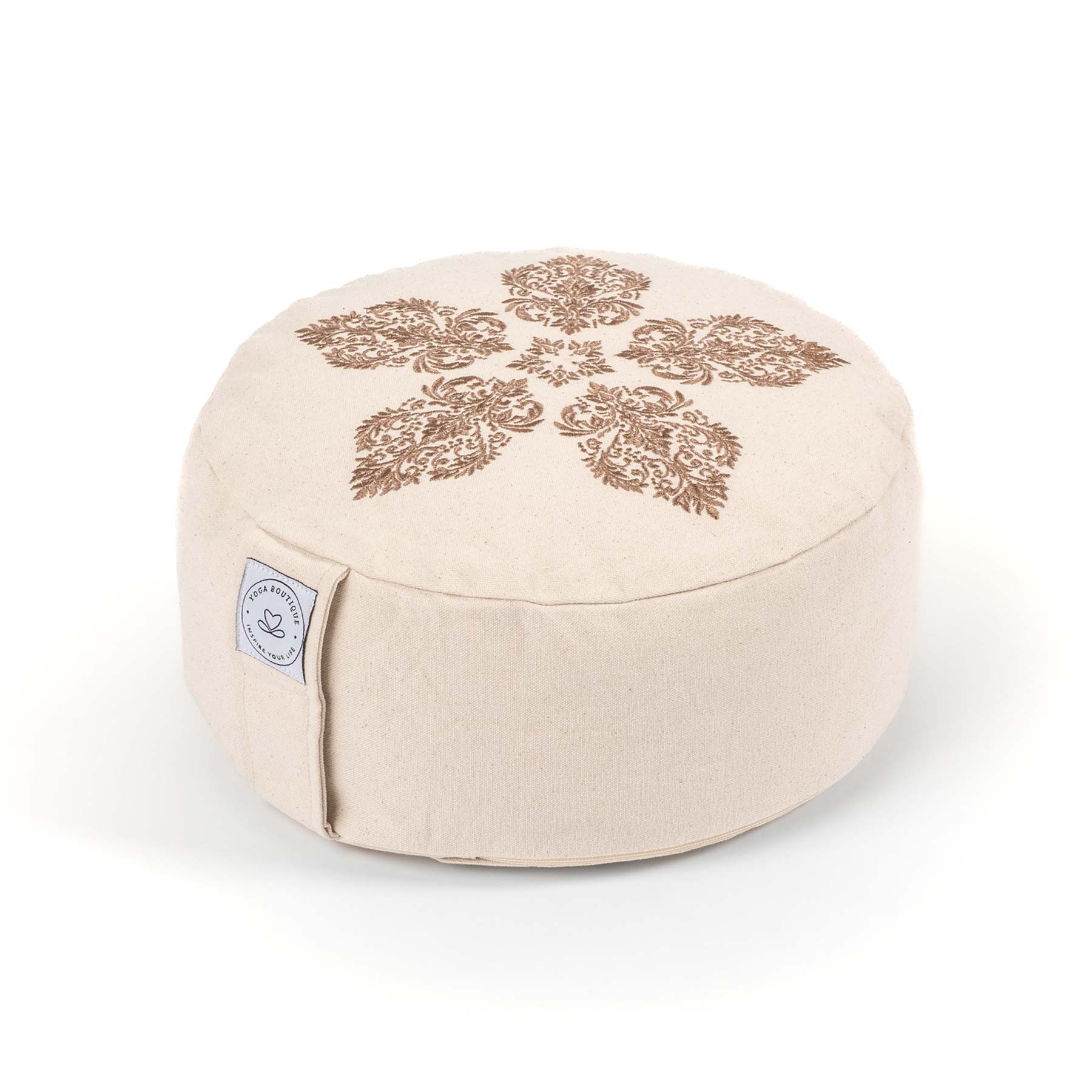 Meditationskissen rund Fleur-de-Lys braun