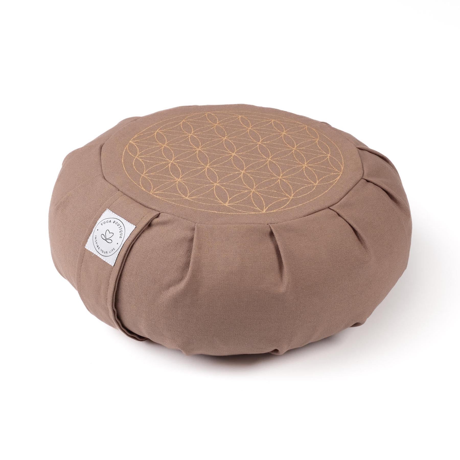 Meditationskissen Zafu Blume des Lebens brown-earth