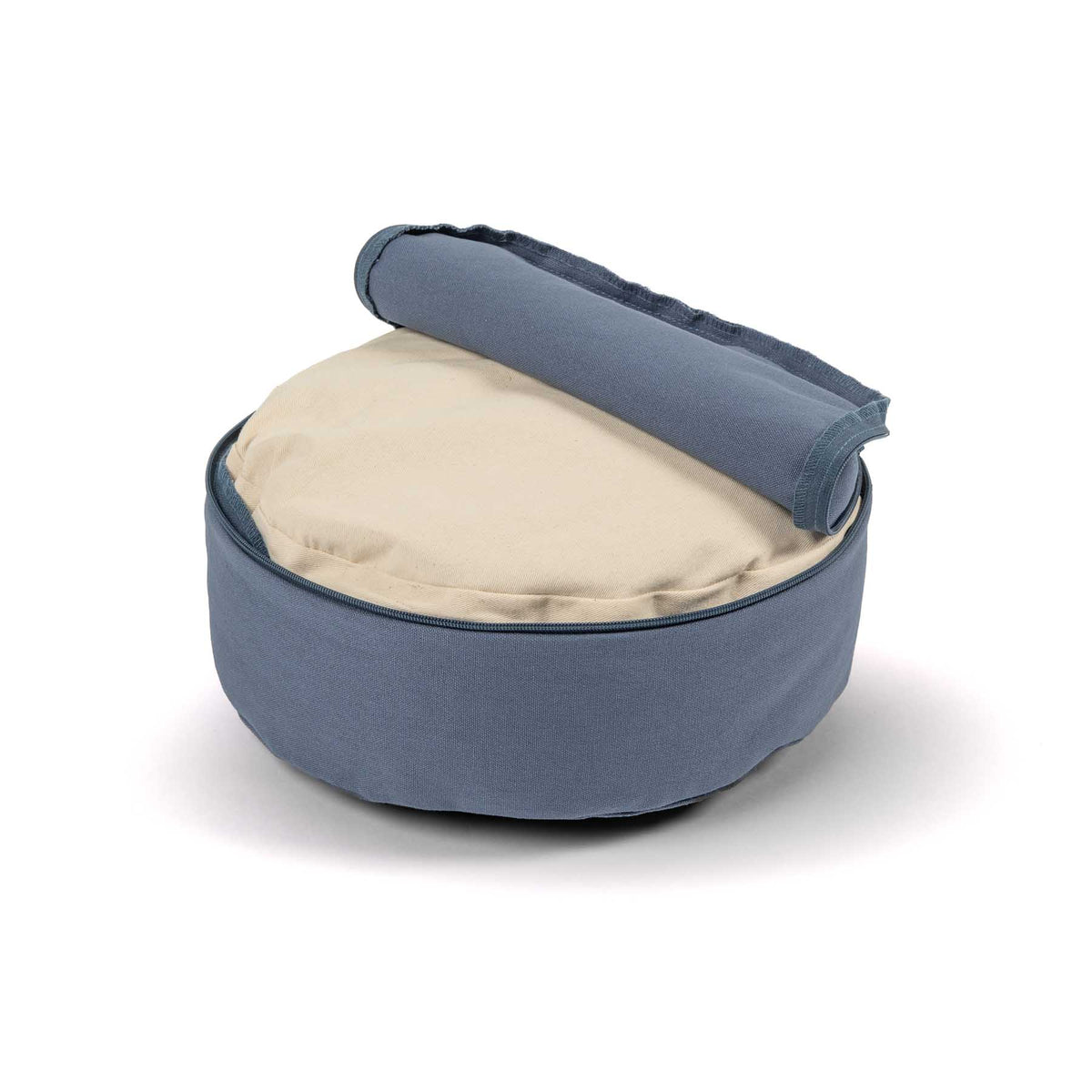 Meditationskissen rund uni SMALL zum Reisen blue-sky