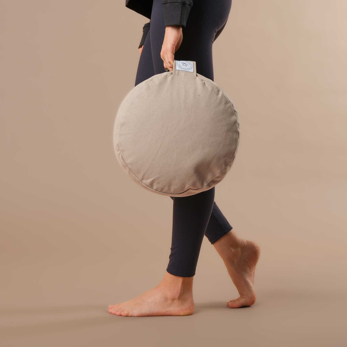 Meditationskissen rund uni SMALL zum Reisen sand