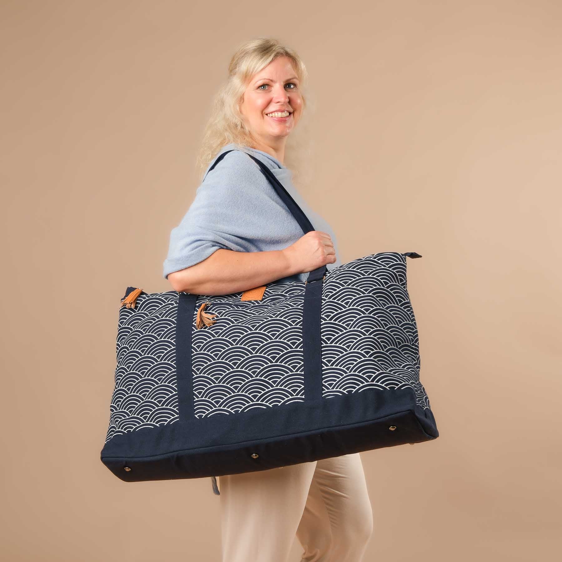 Yoga Tasche gross - Reisetasche Waves navy