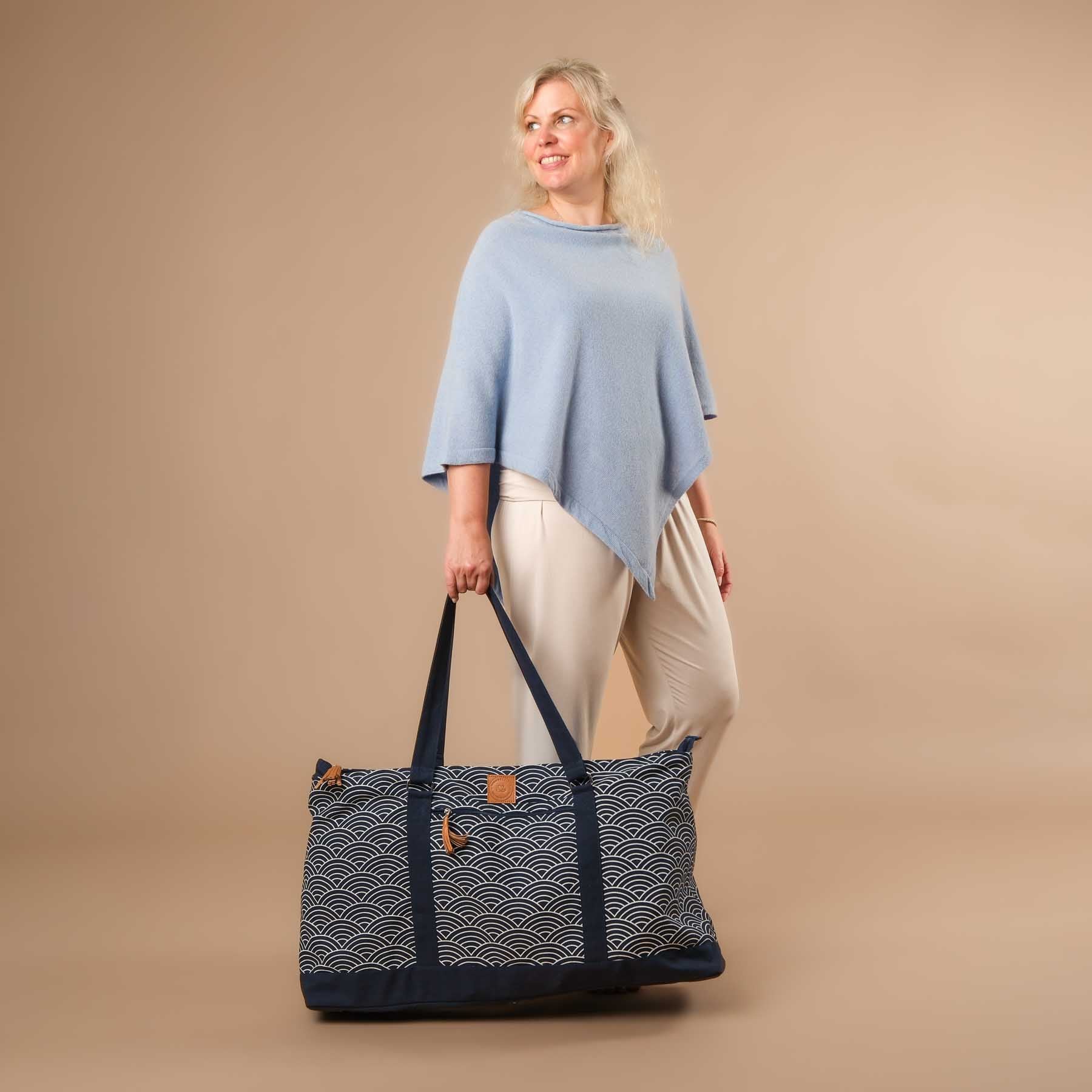 Yoga Tasche gross - Reisetasche Waves navy