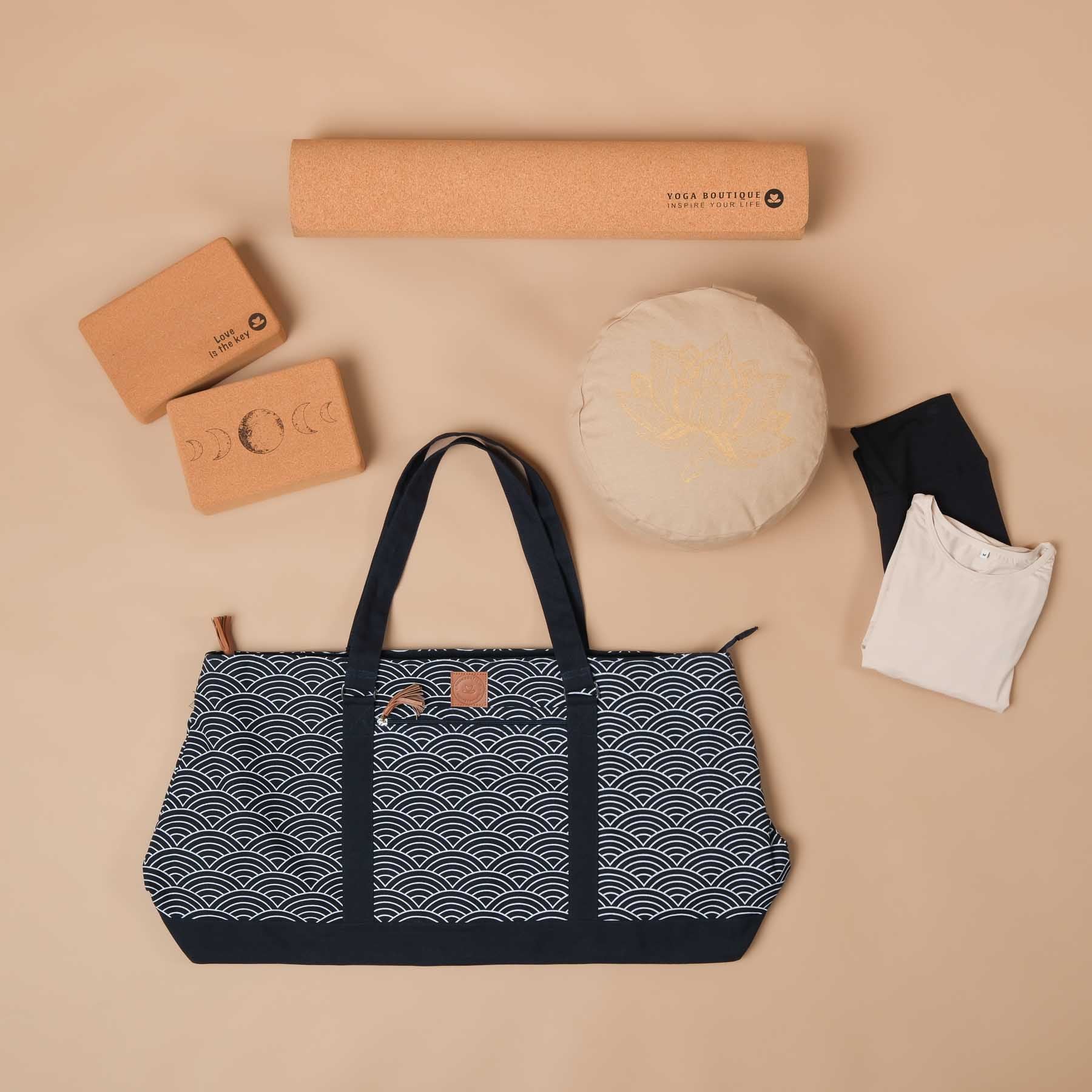 Yoga Tasche gross - Reisetasche Waves navy