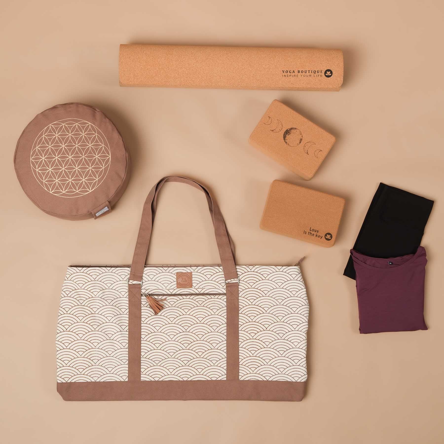 Yoga Tasche gross - Reisetasche Waves brown-earth