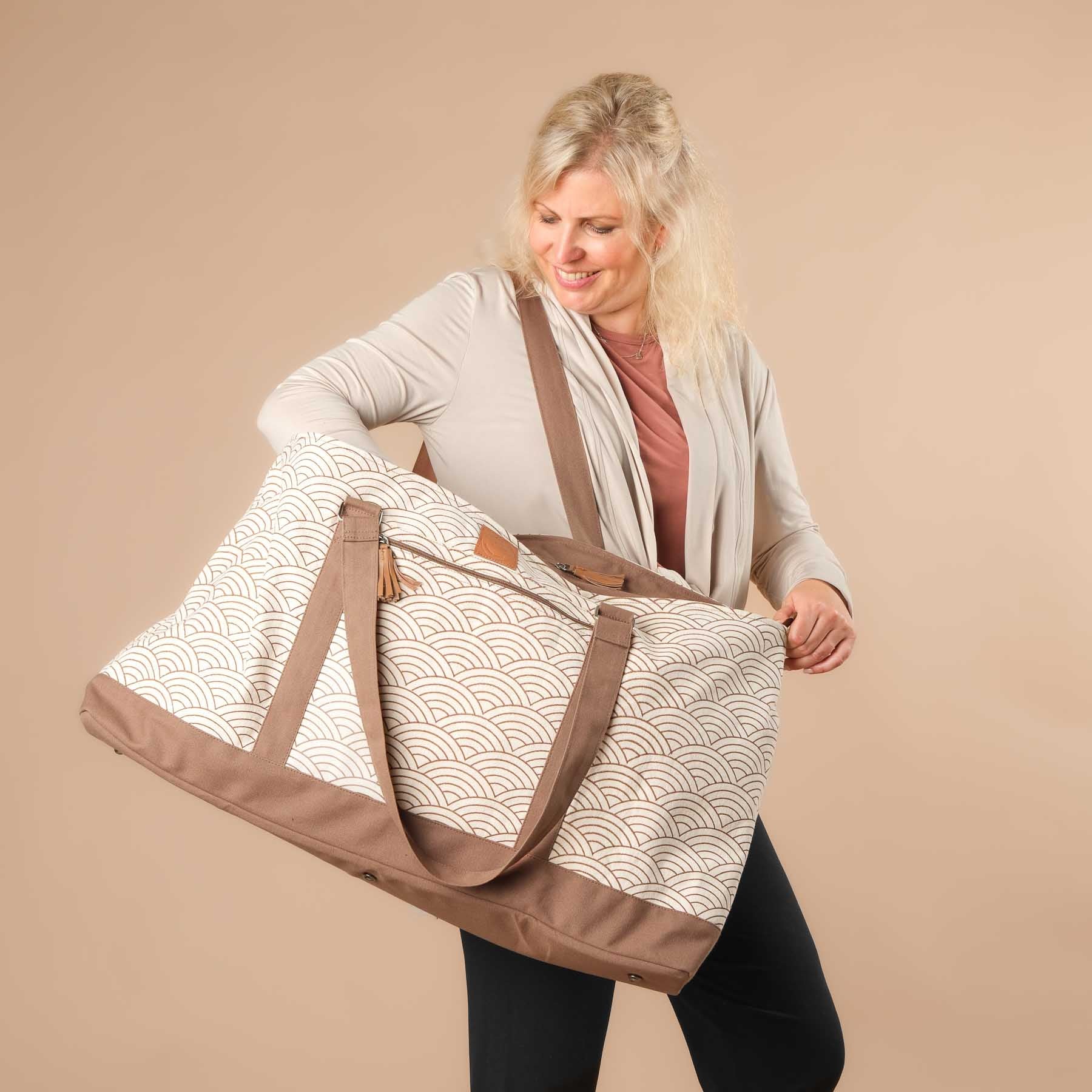 Yoga Tasche gross - Reisetasche Waves brown-earth