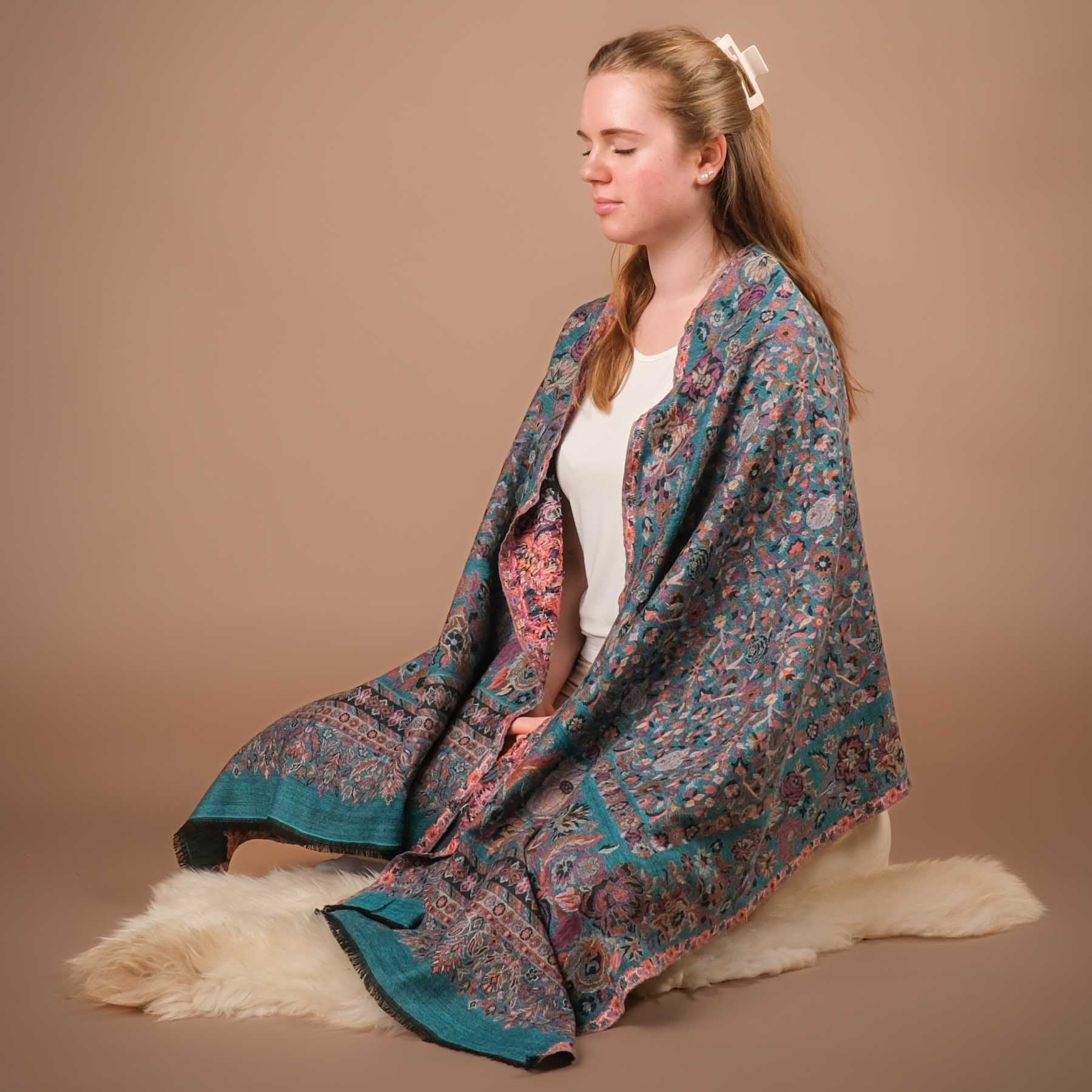 Meditationstuch Schal Kani Wolle/Baumwolle Arielle