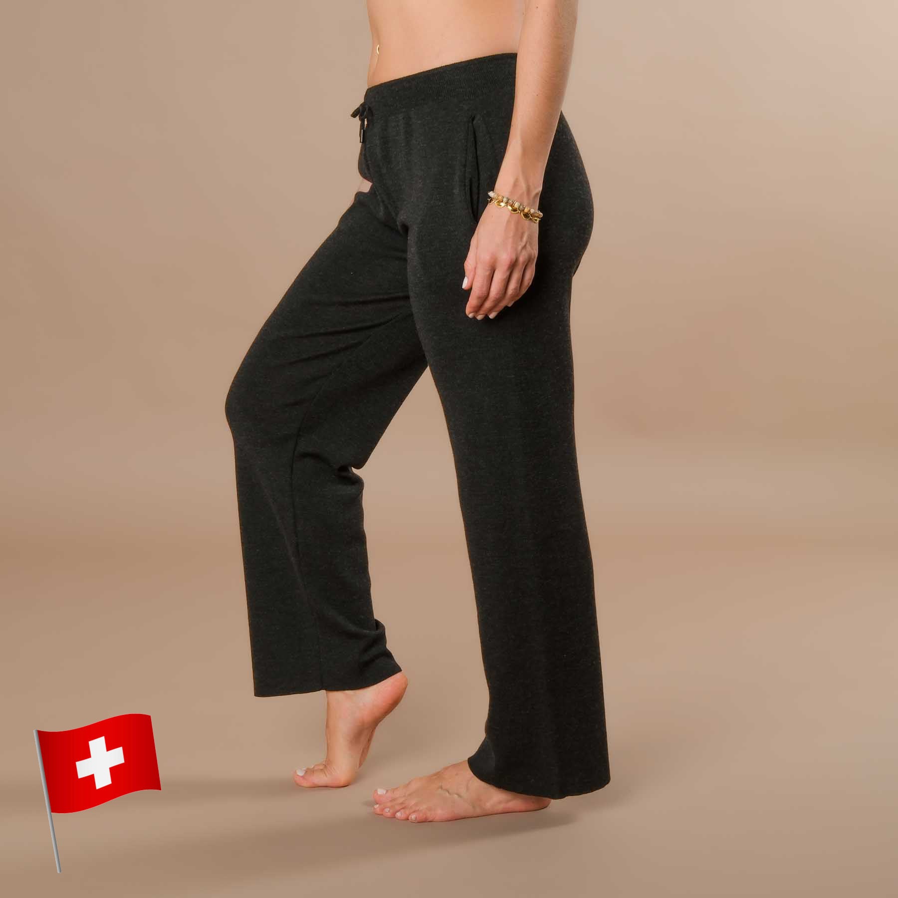 Culotte 100 % laine mérinos, fabriquée en Suisse, couleur anthracite