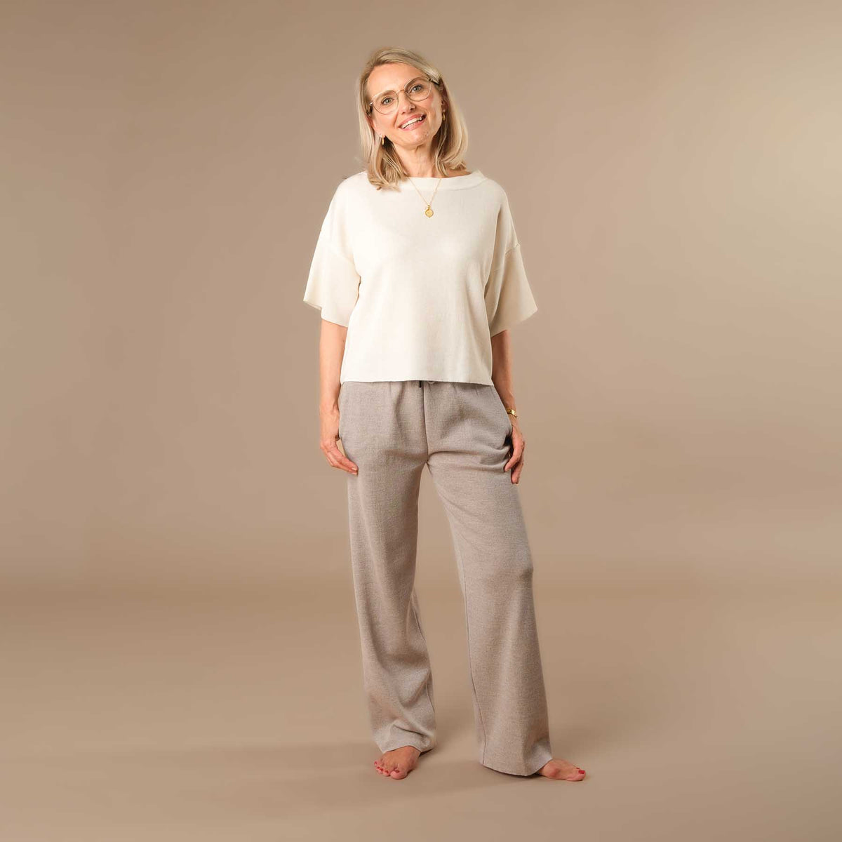 Boxy T-Shirt 100% Merino Swiss made off white