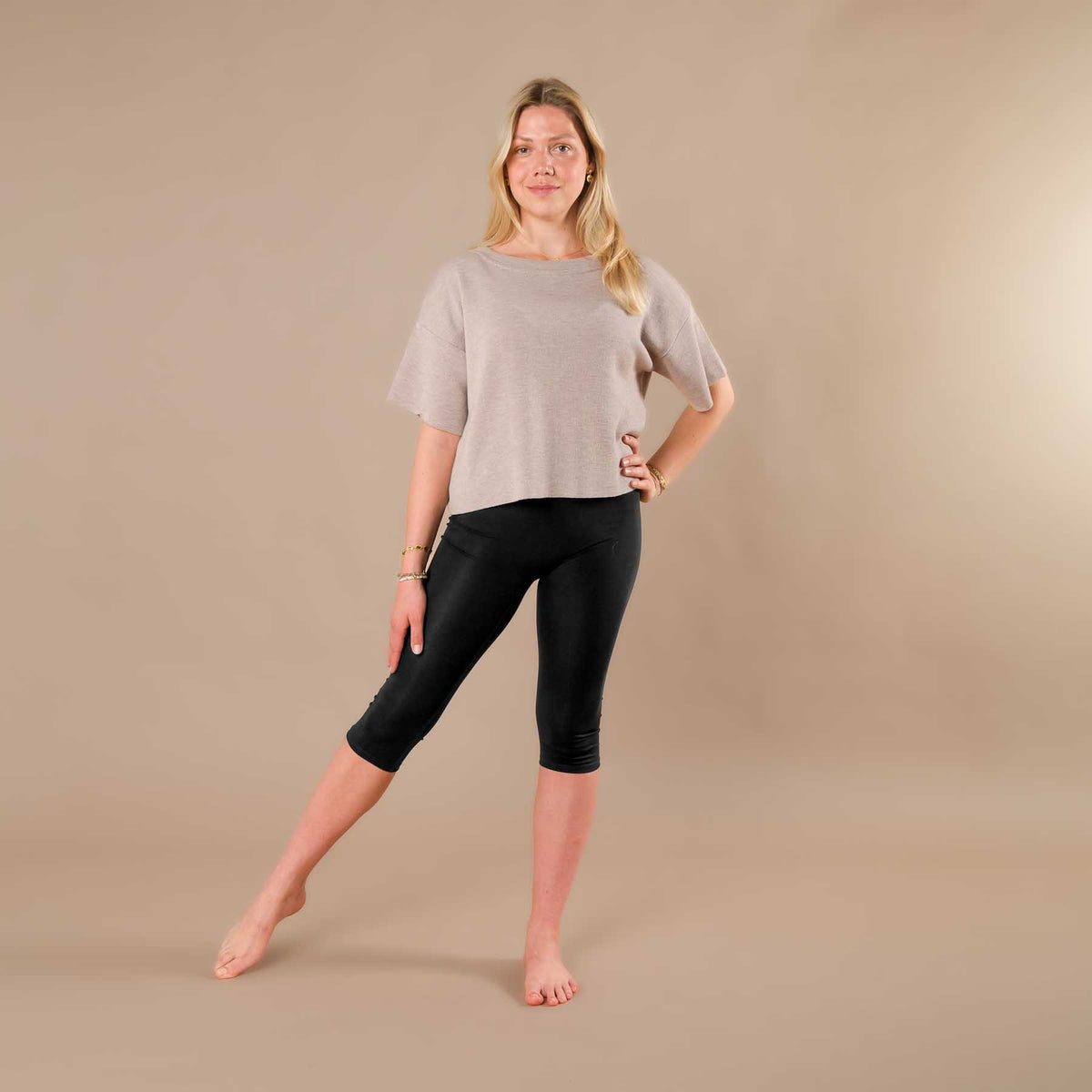 Boxy T-Shirt 100% Merino Swiss made beige
