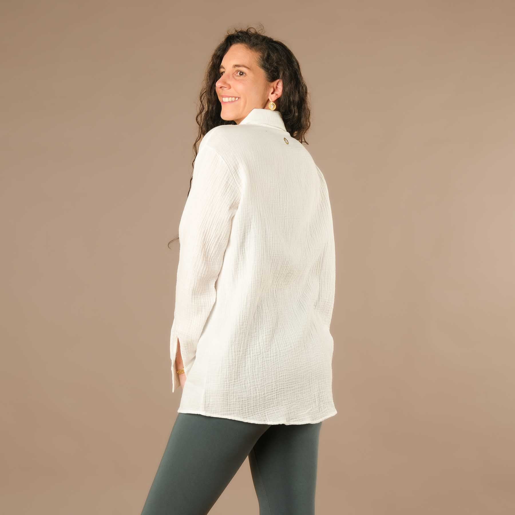 Musselin Bluse Tunika Damen weiss