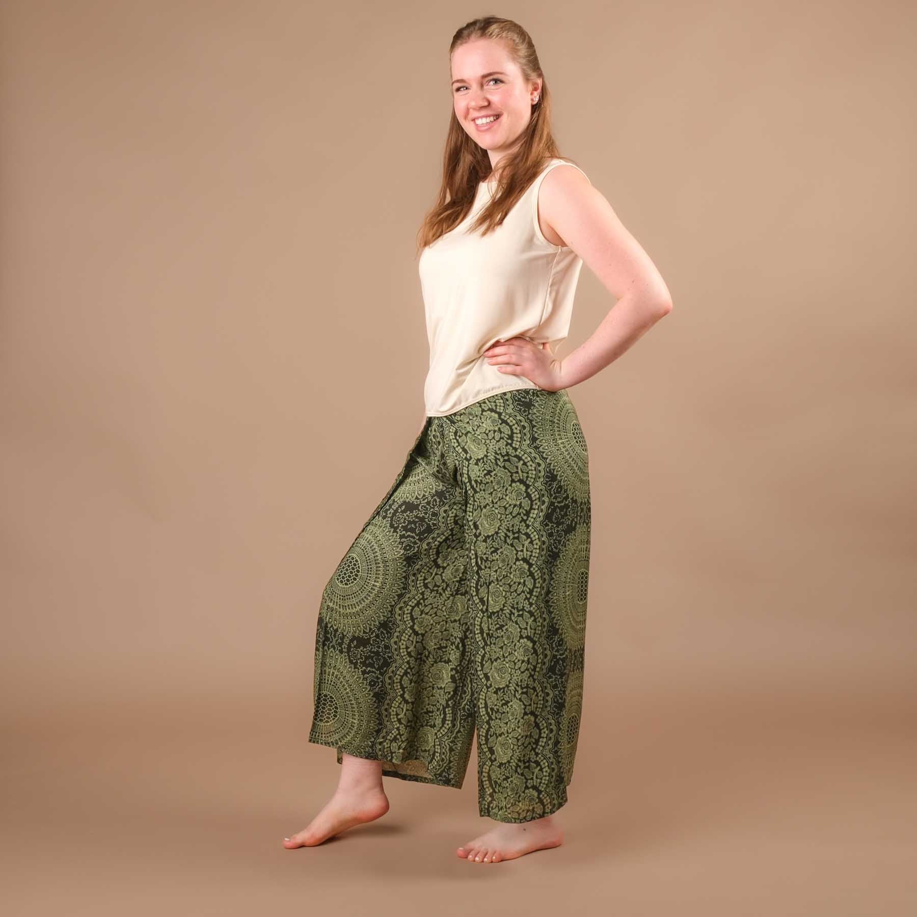 Palazzo Hose Marlenehose Indian Summer olive