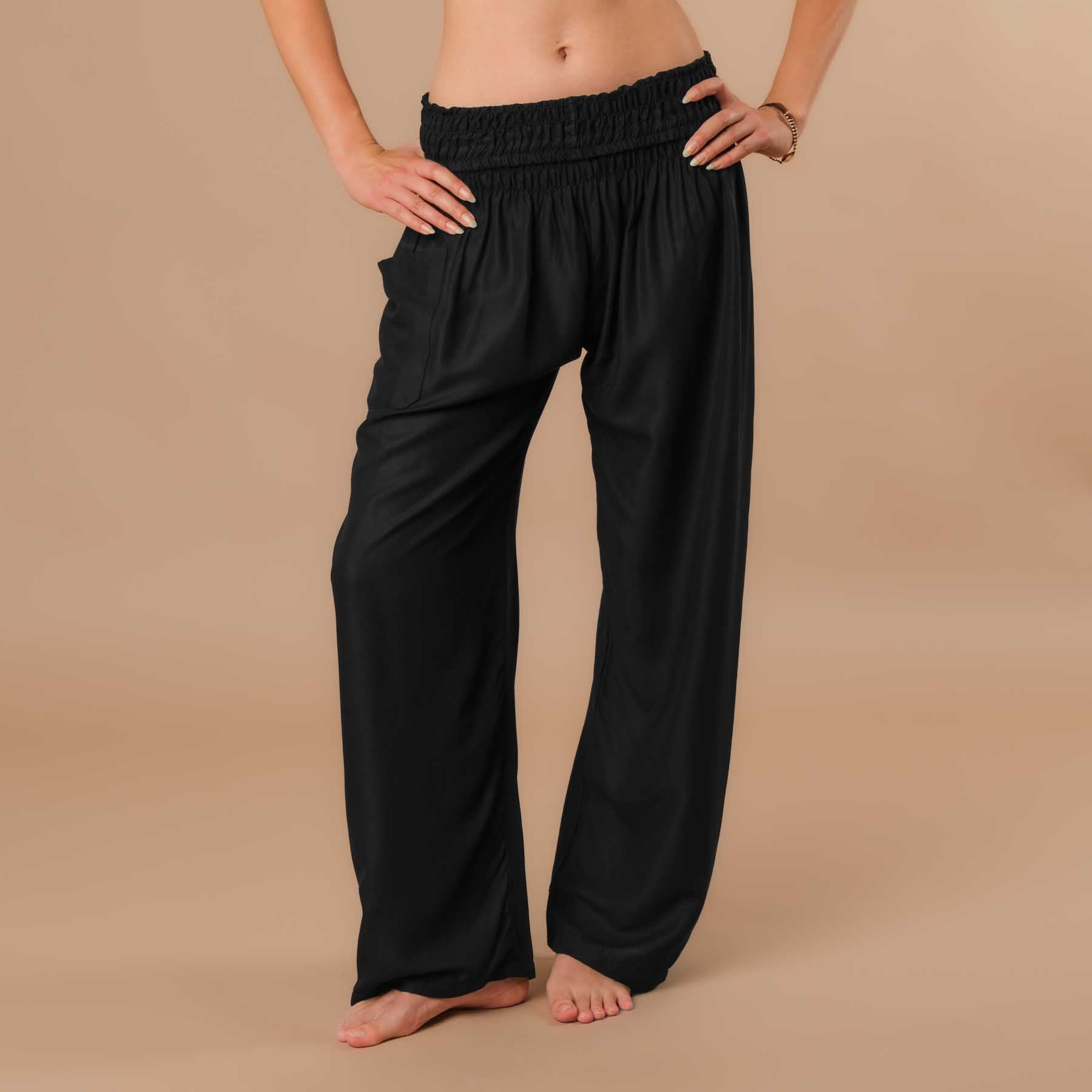 Sommerhose Palazzo uni schwarz