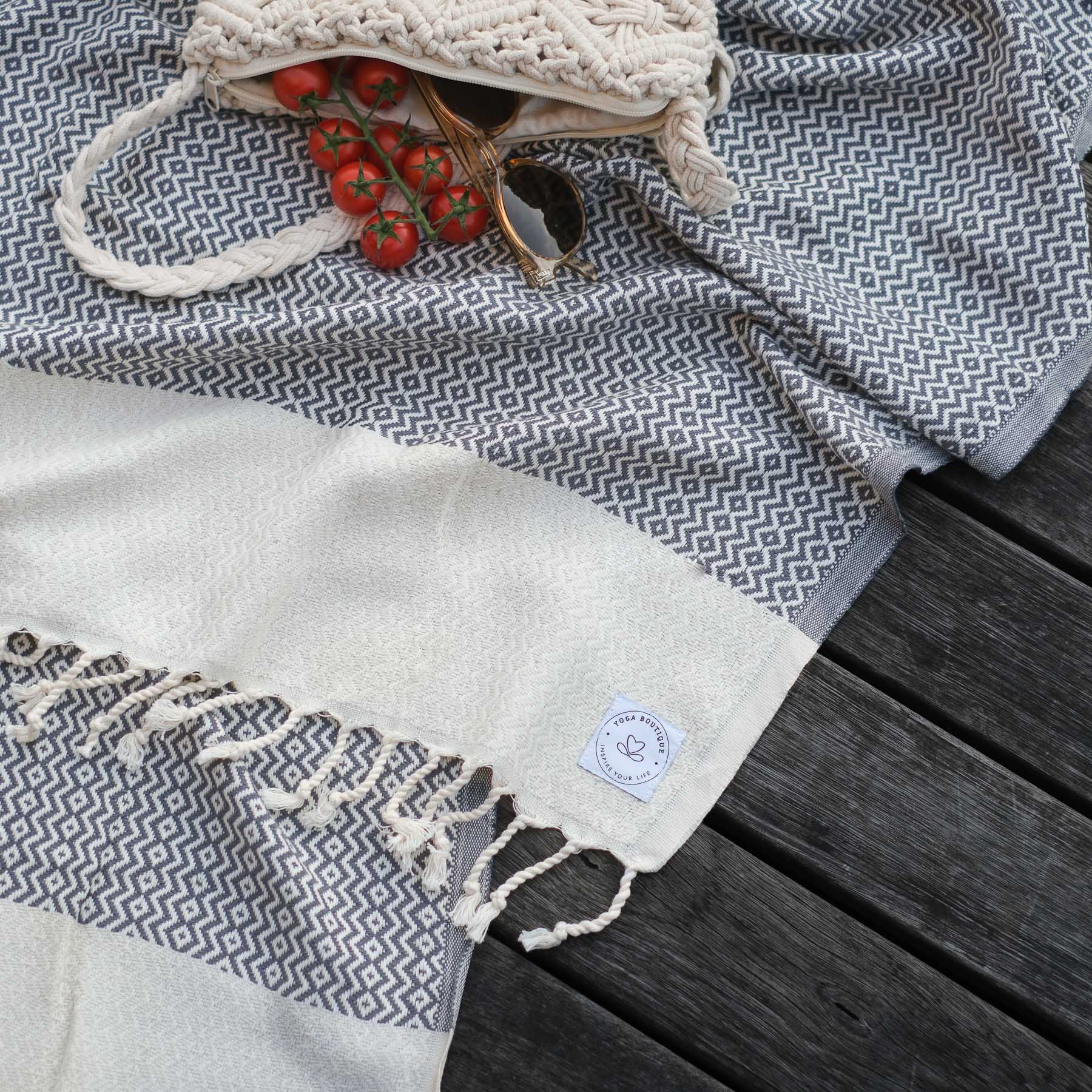 Pestemal Strandtuch Hamamtuch Calm grau