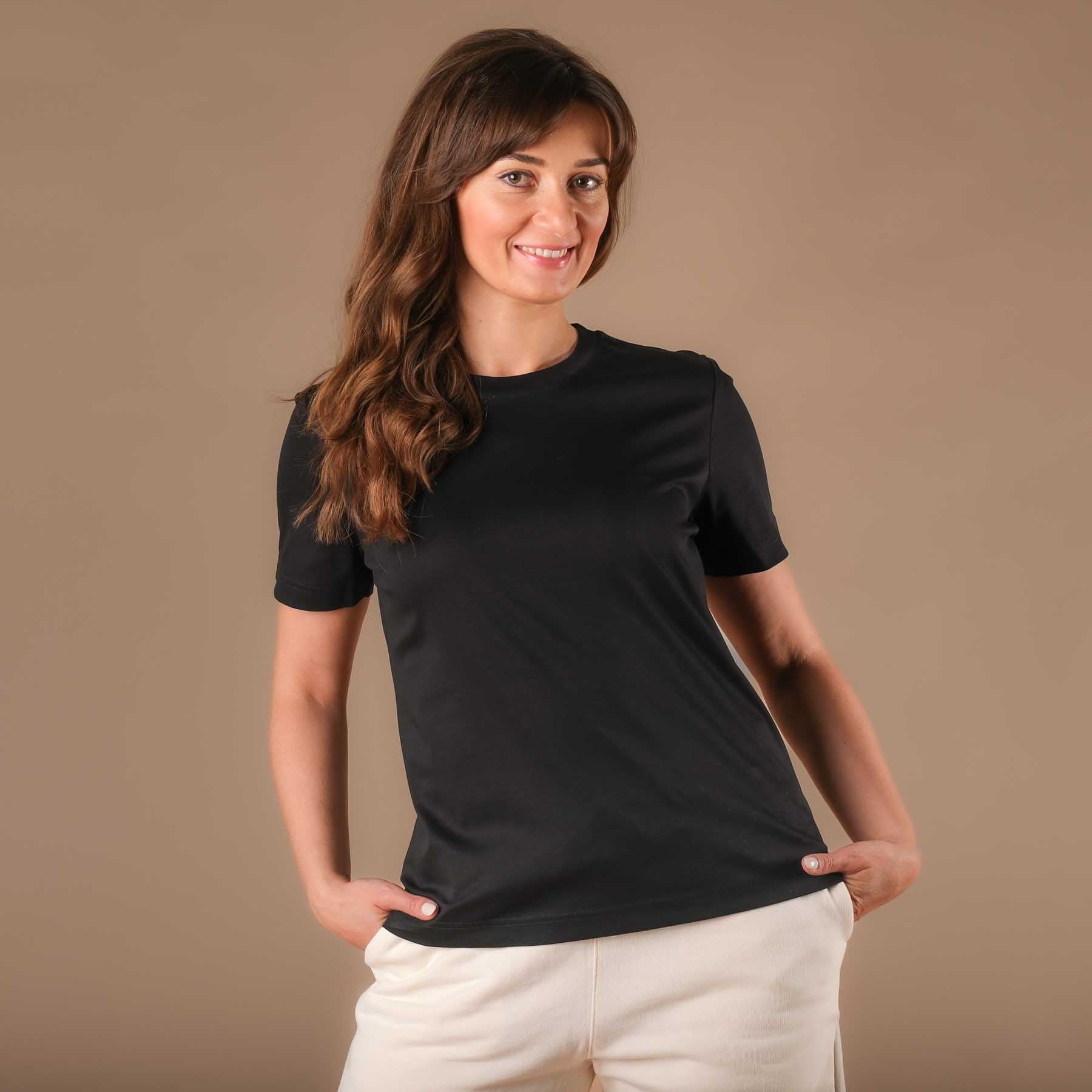 Yoga T-Shirt Elegance kurzarm schwarz