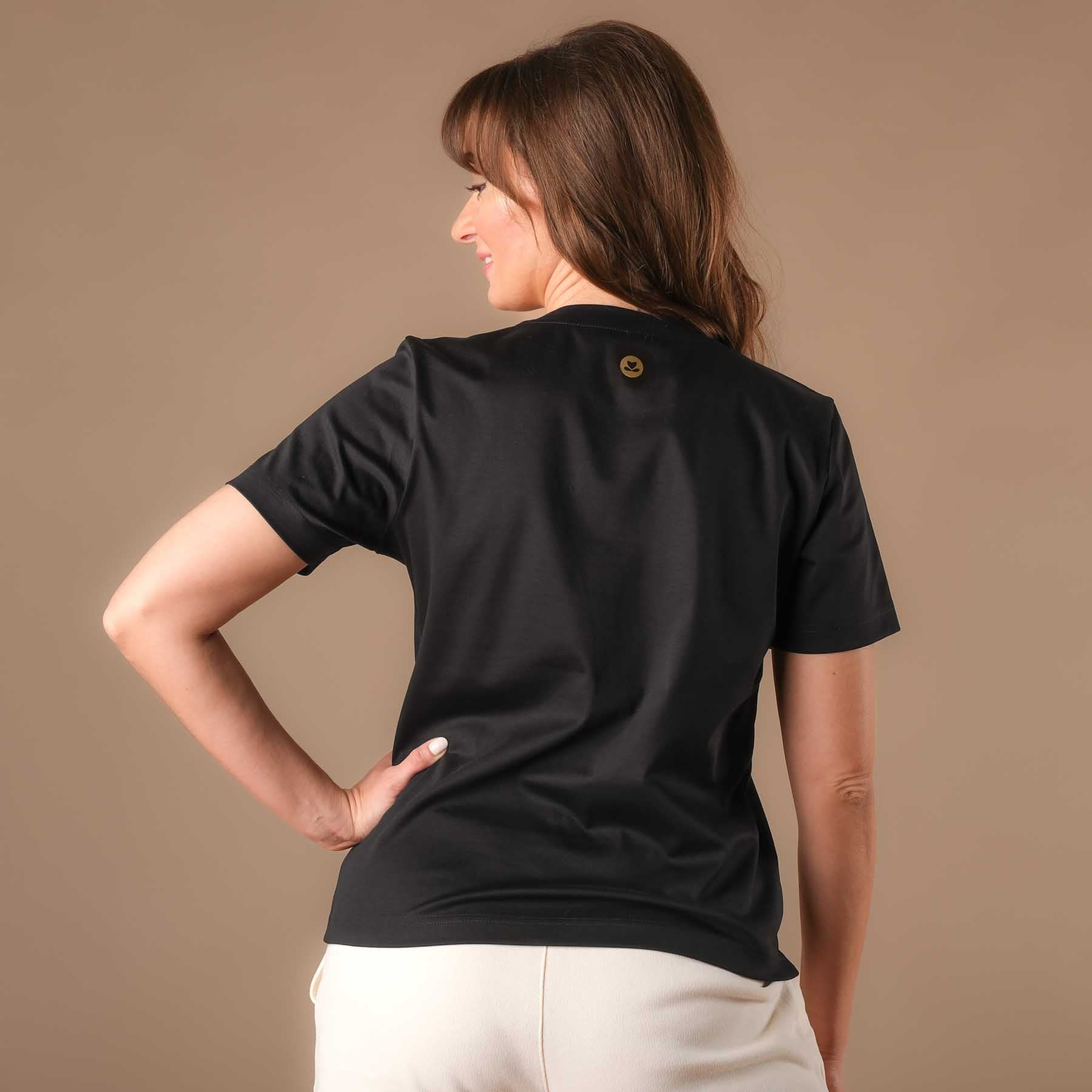 Yoga T-Shirt Elegance kurzarm schwarz