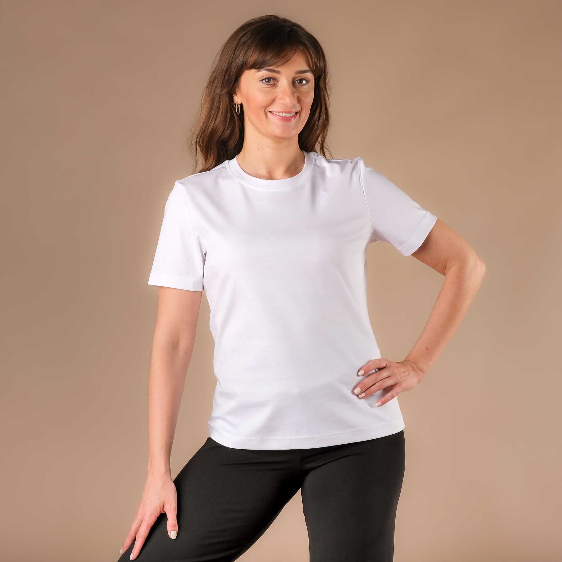 Yoga T-Shirt Elegance kurzarm weiss