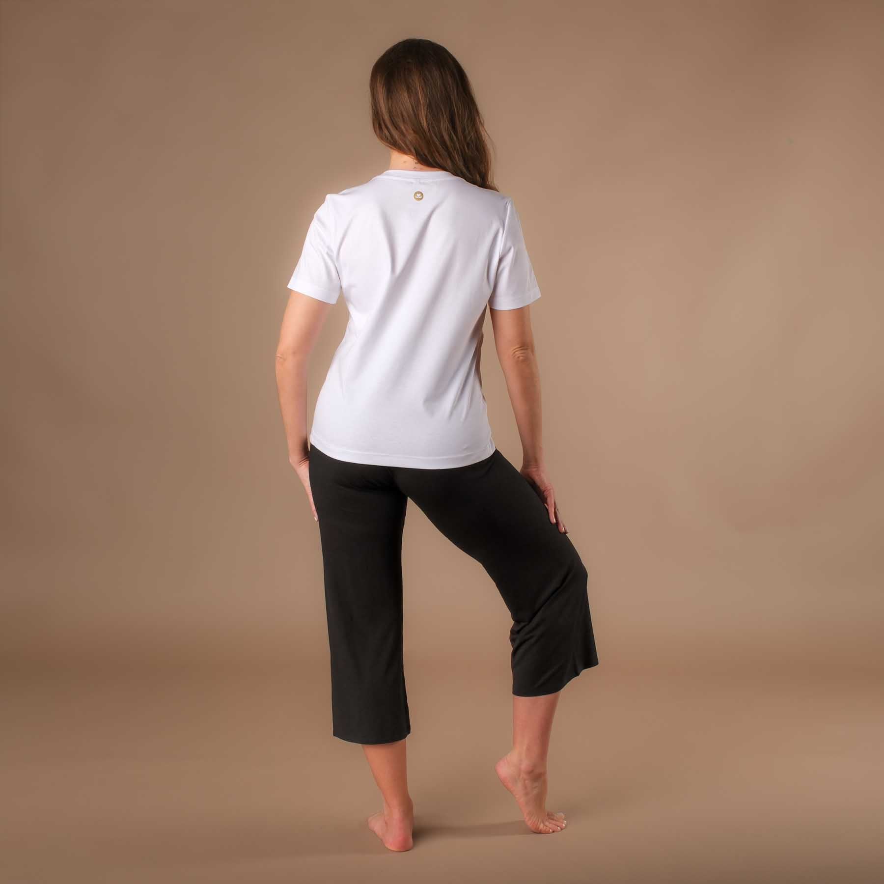 Yoga T-Shirt Elegance kurzarm weiss