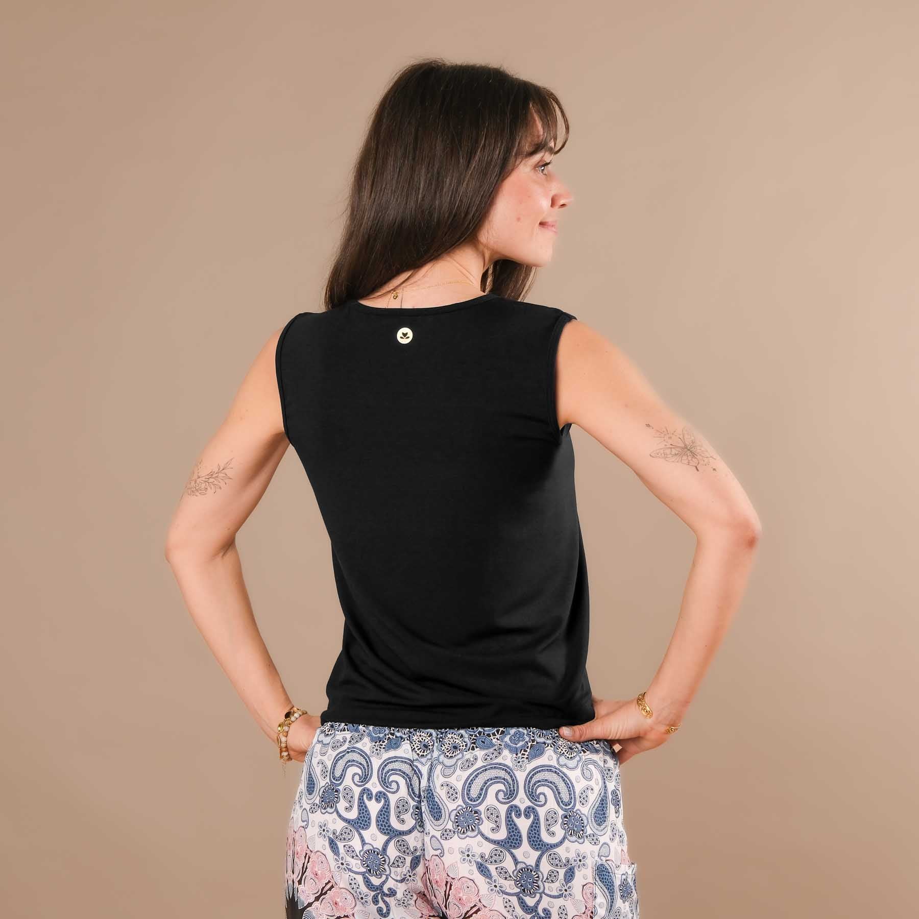 Canotta con scollo a V Classy Swiss made nera