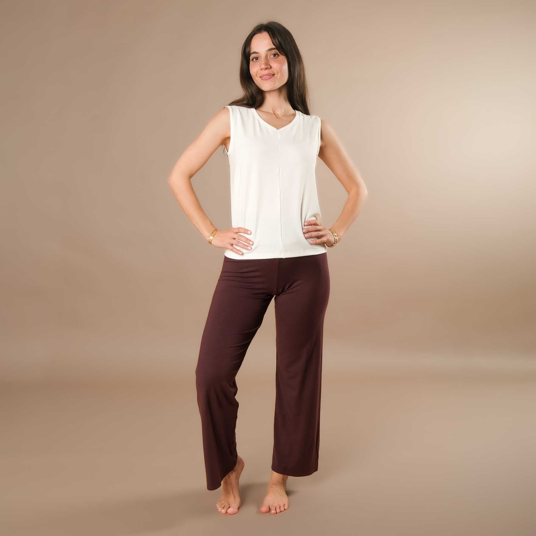 Canotta con scollo a V Classy, prodotta in Svizzera, bianca