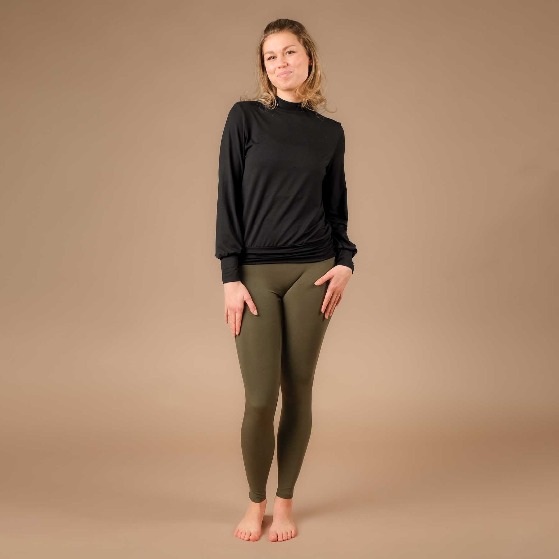 Yoga Turtleneck Kragen Shirt langarm schwarz