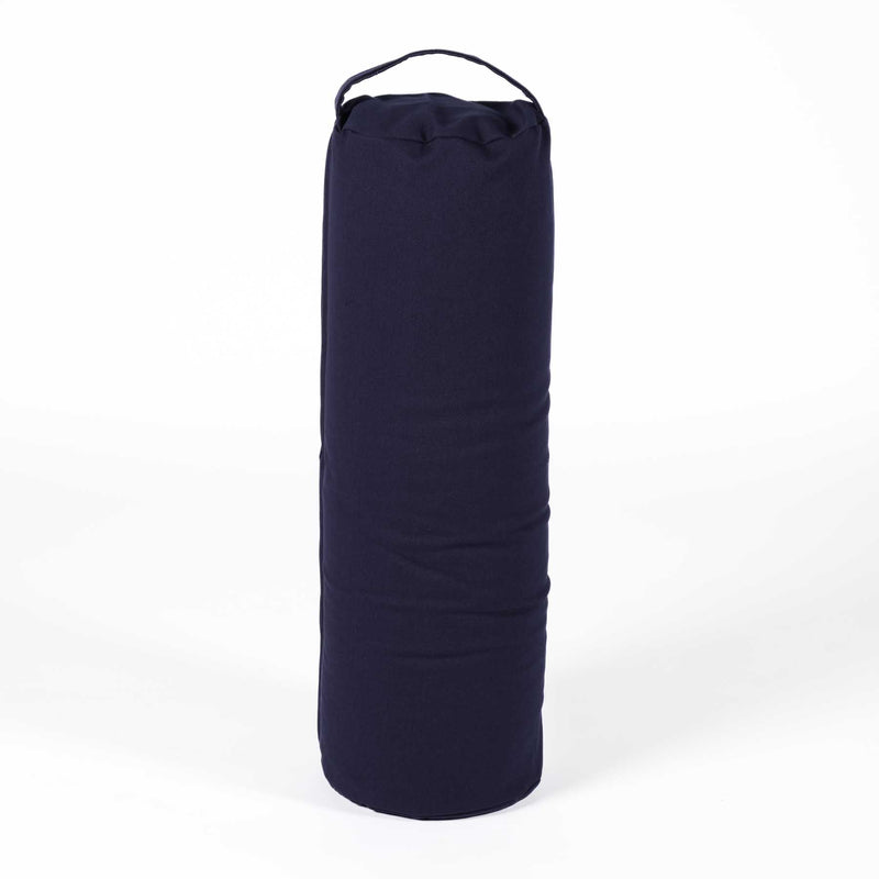 Yoga Bolster aus Baumwolle uni navy-blau