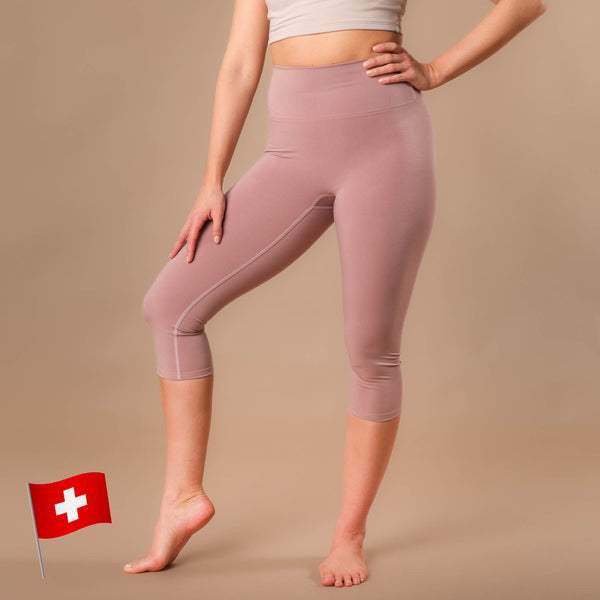 Yoga Capri Leggings Comfy rosewood nachhaltig in der Schweiz hergestellt