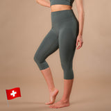 Yoga Capri Leggings Comfy smaragd nachhaltig in der Schweiz hergestellt