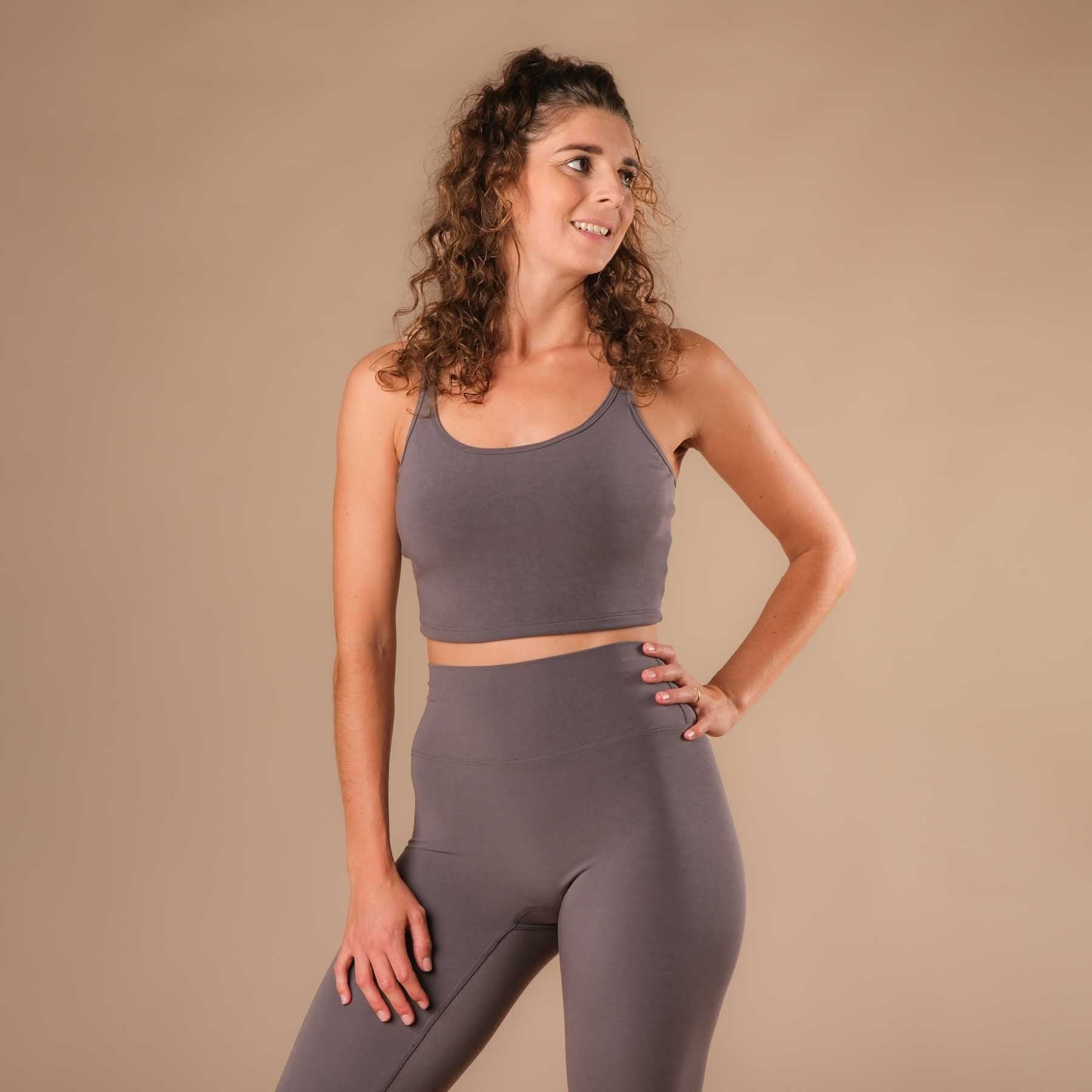 Crop Top Joy mit gekreuzten Trägern steel-grey