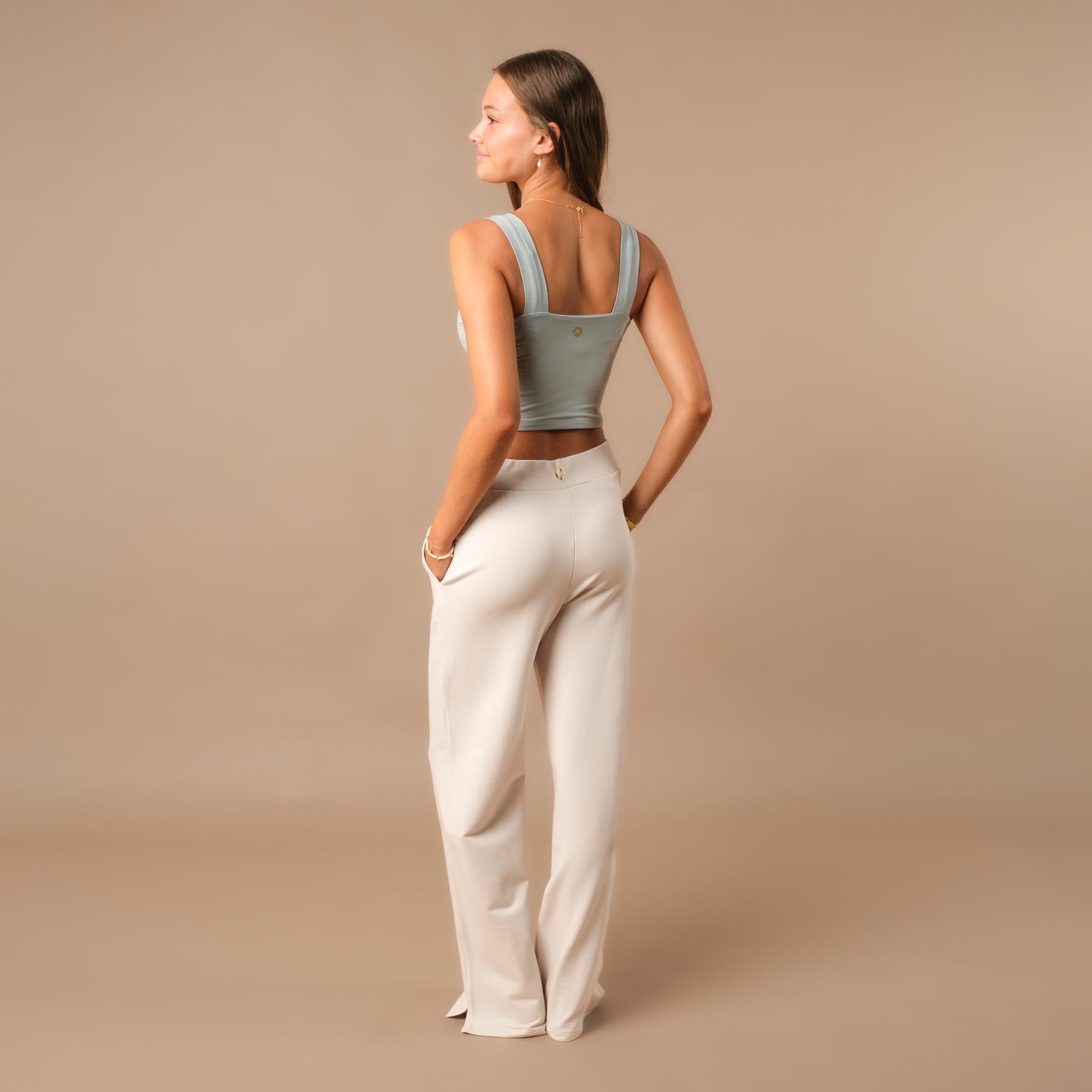 Yoga Crop Top Square Neck green-water