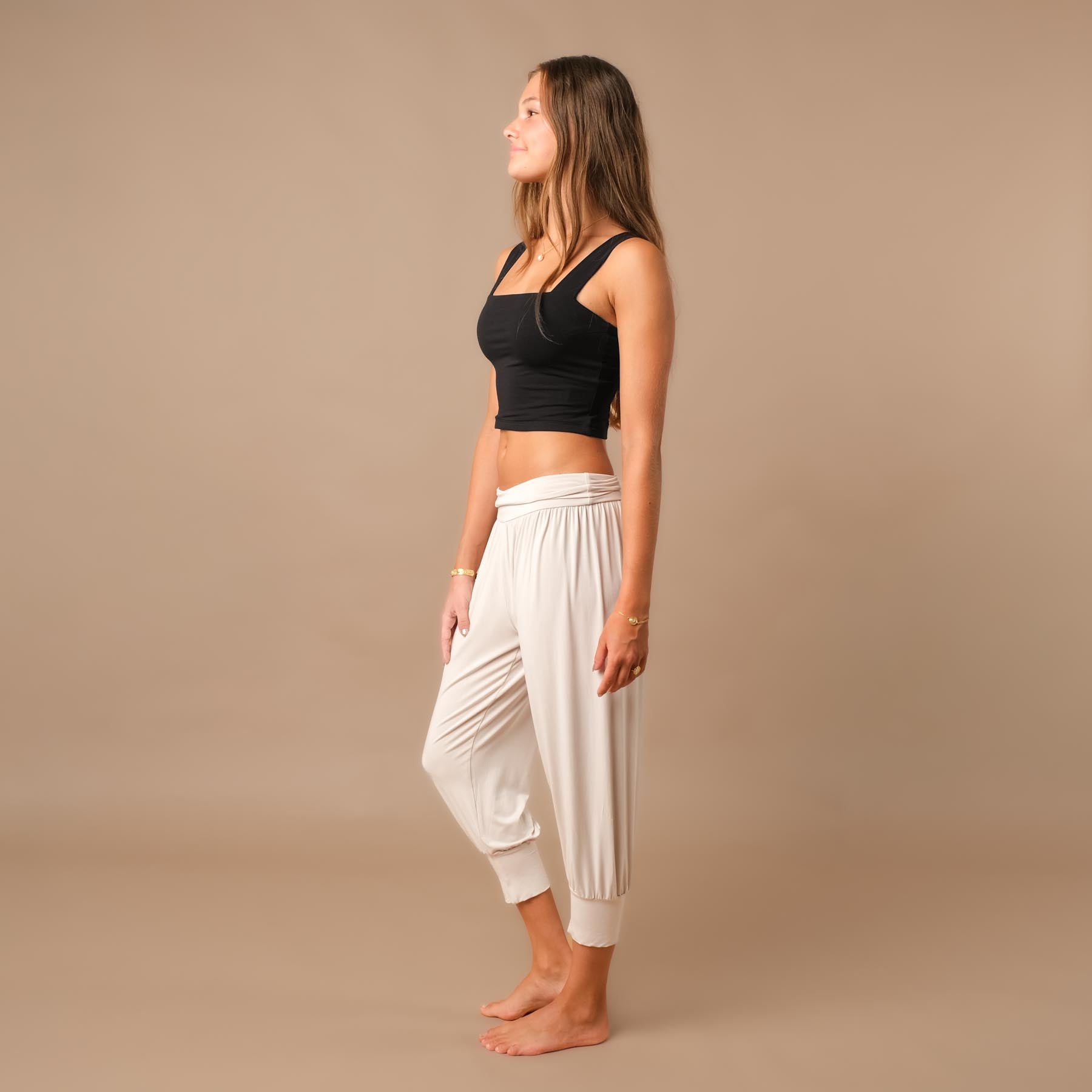Yoga Crop Top Square Neck schwarz