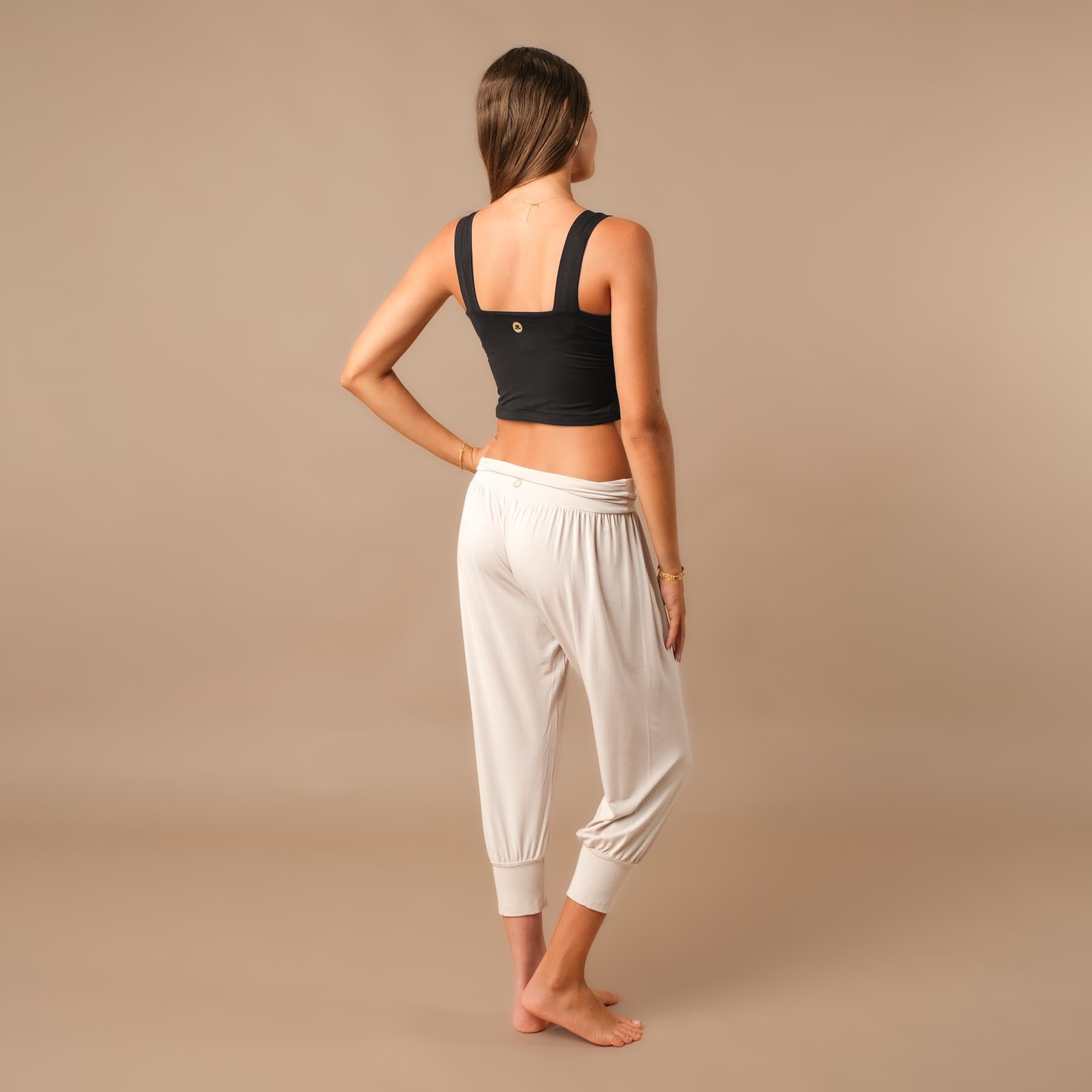 Yoga Crop Top Square Neck schwarz