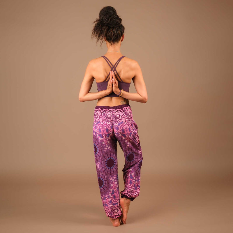 Yoga Haremshose Boho Pants Mandala plum